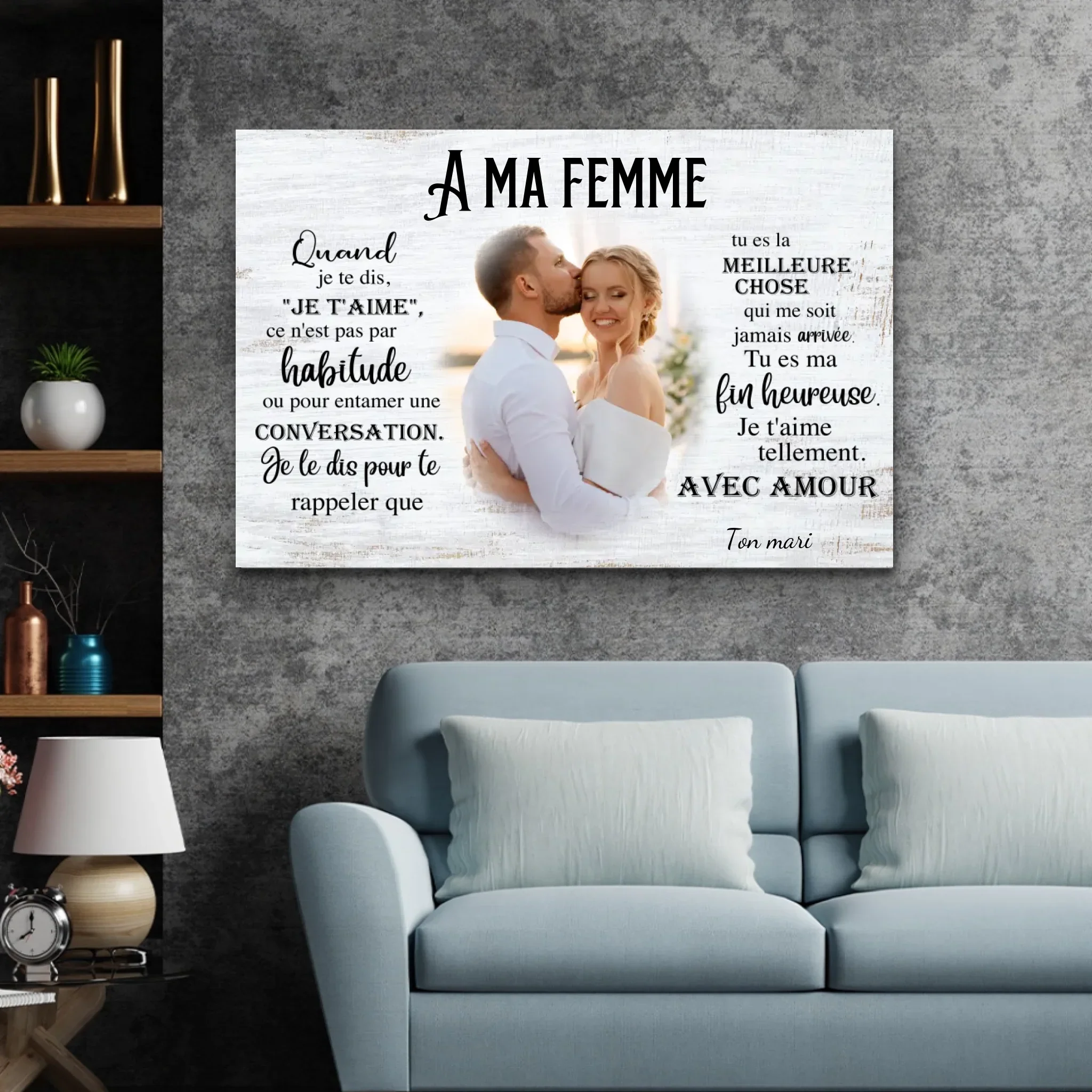 Toile personnalisée "A ma femme" - Image 2