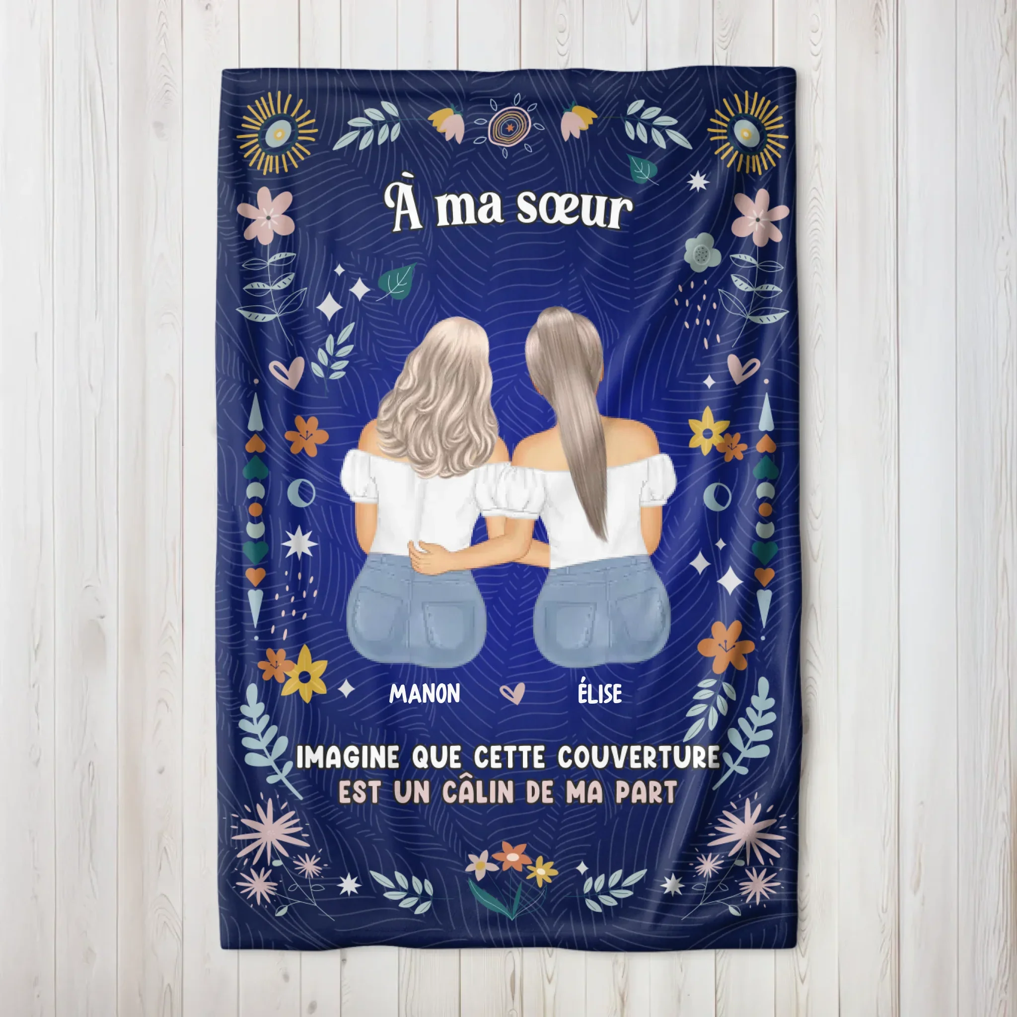 Couverture personnalisée – Câlin de la sœur