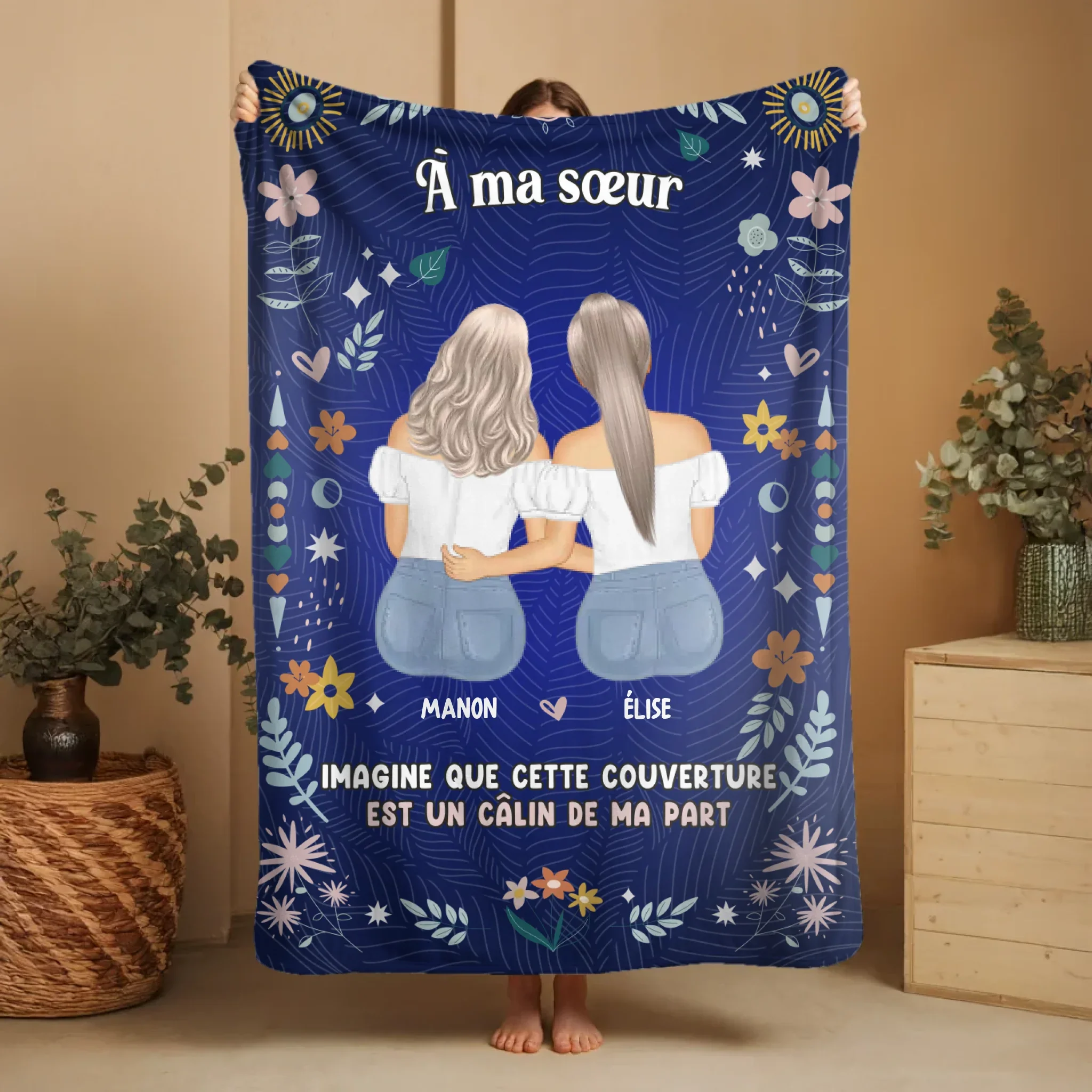 Couverture personnalisée – Câlin de la sœur - Image 2
