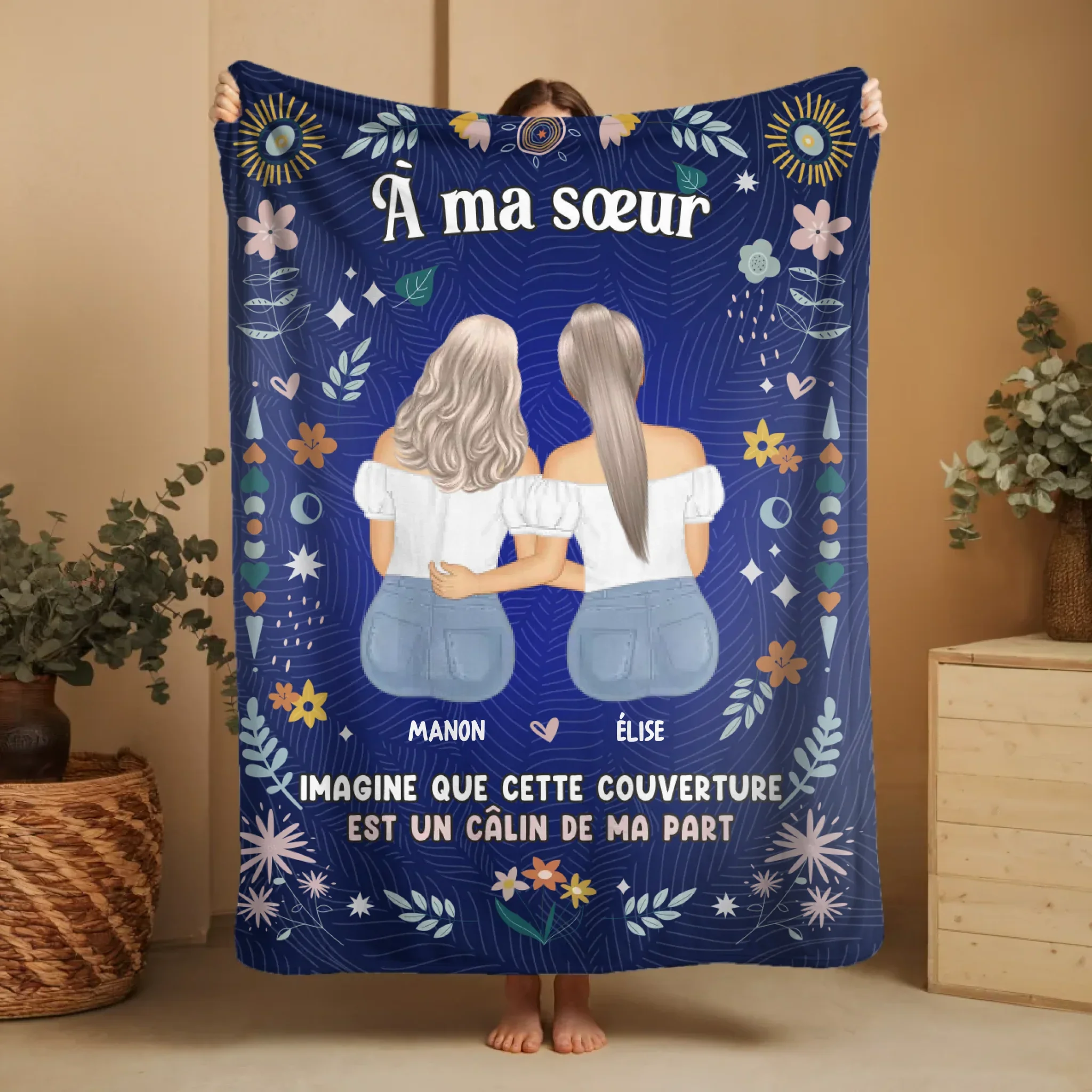 Couverture personnalisée – Câlin de la sœur - Image 4
