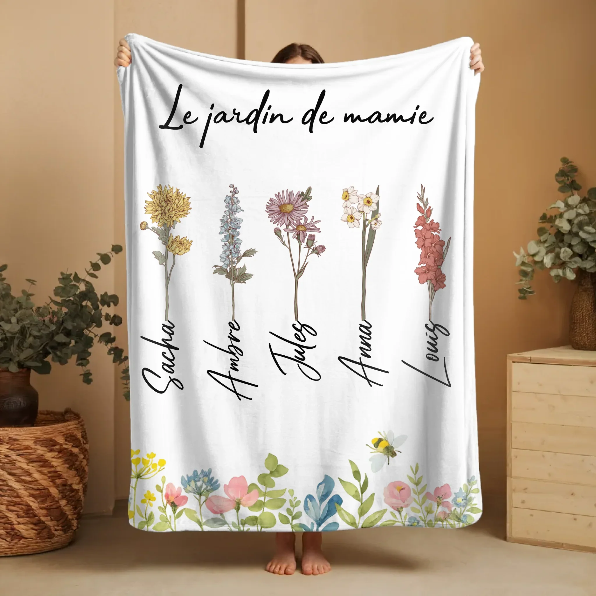 Couverture personnalisée – Le jardin de mamie – l’amour pousse ici - Image 4