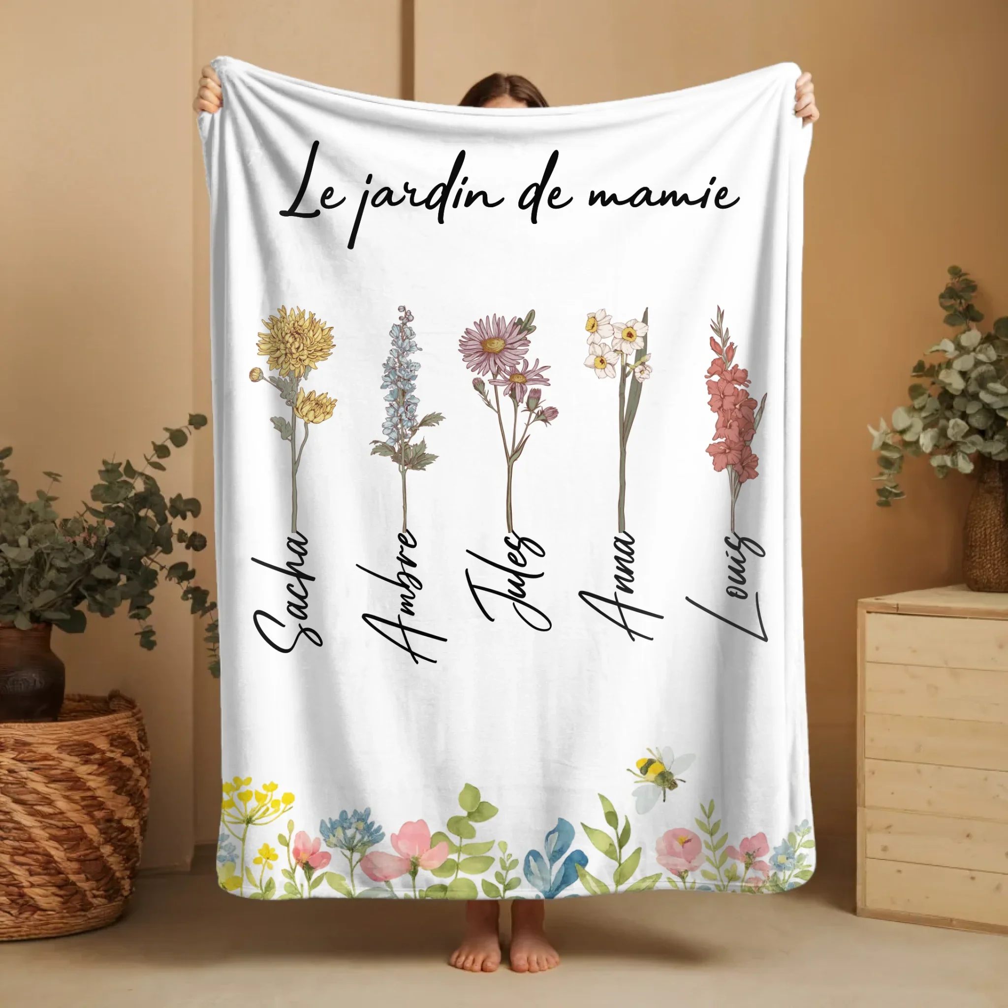 Couverture personnalisée – Le jardin de mamie – l’amour pousse ici - Image 9