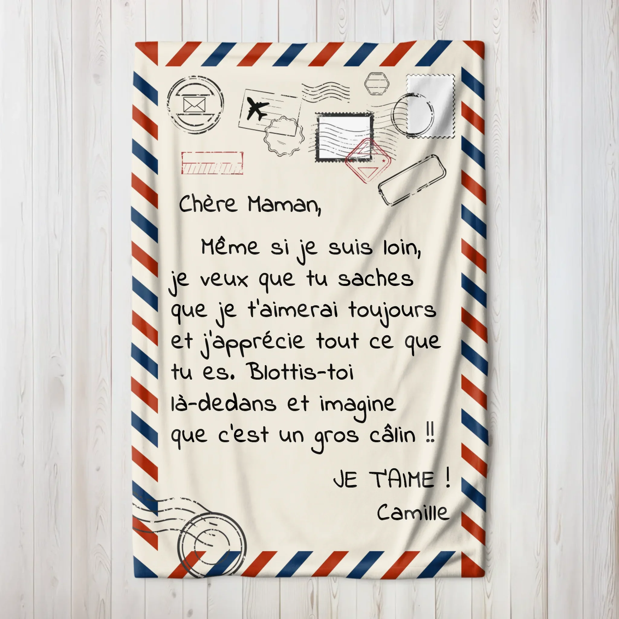 Couverture personnalisée – Lettre Je t’aime maman