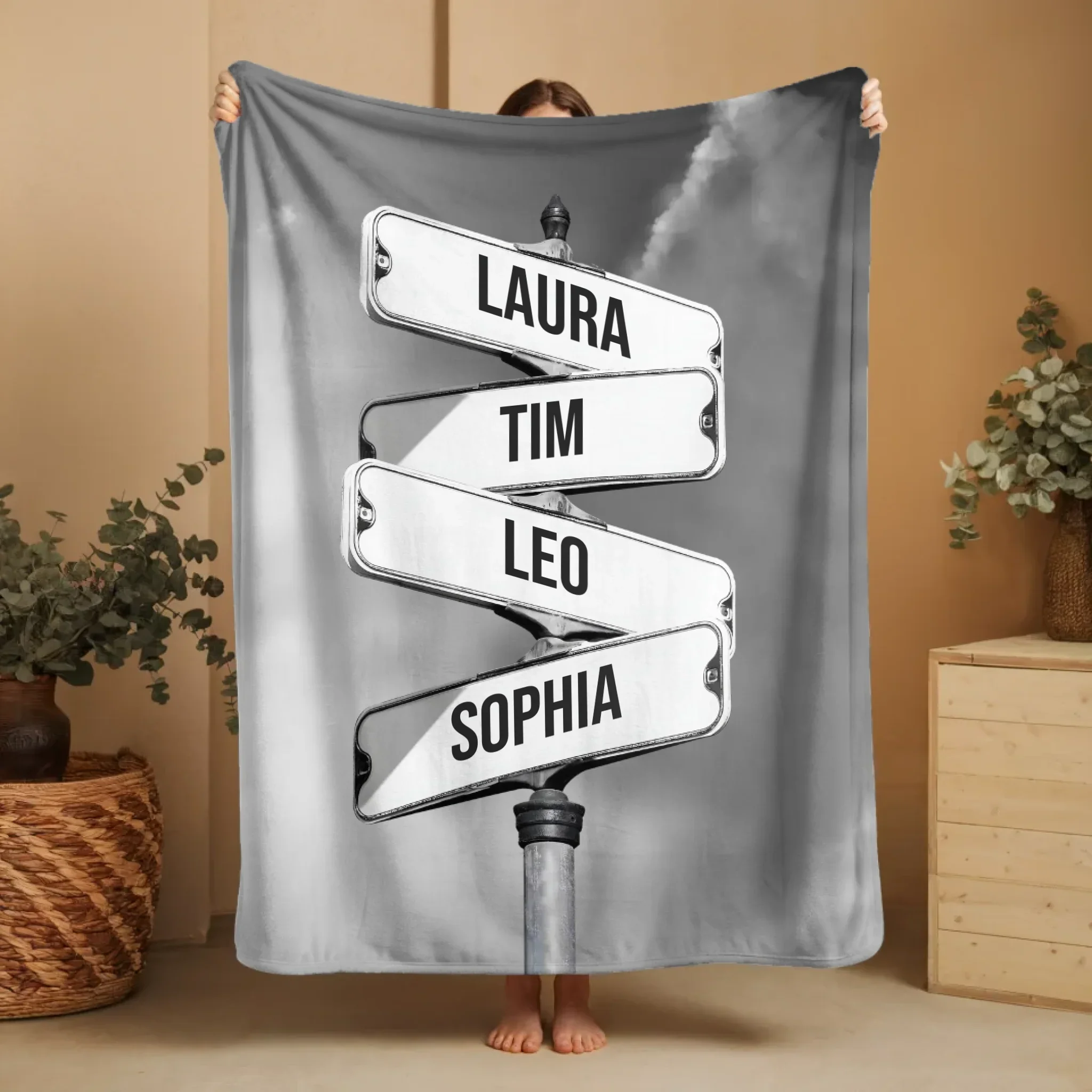 Couverture personnalisée “Panneau de signalisation vintage pour les familles” - Image 3
