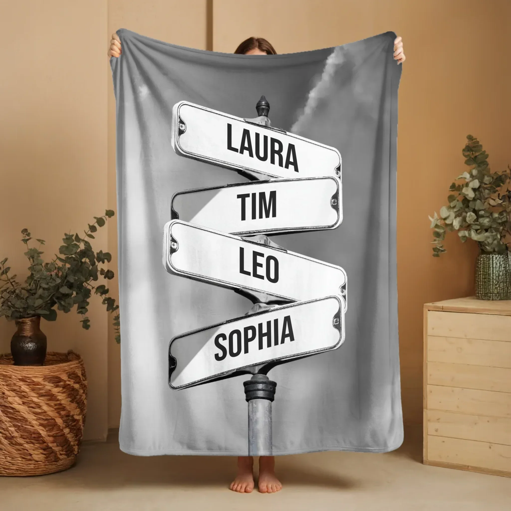Couverture personnalisée “Panneau de signalisation vintage pour les familles” - Image 4