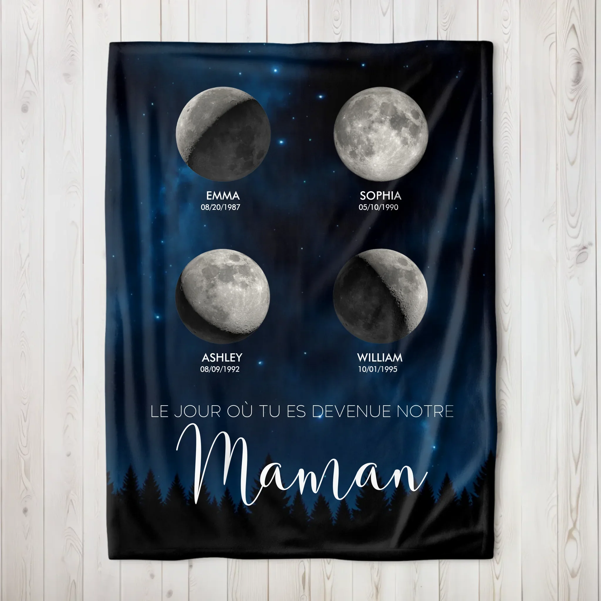 Couverture personnalisée – Phase de lune - Les jours où tu es devenue notre maman – vertical - Image 3
