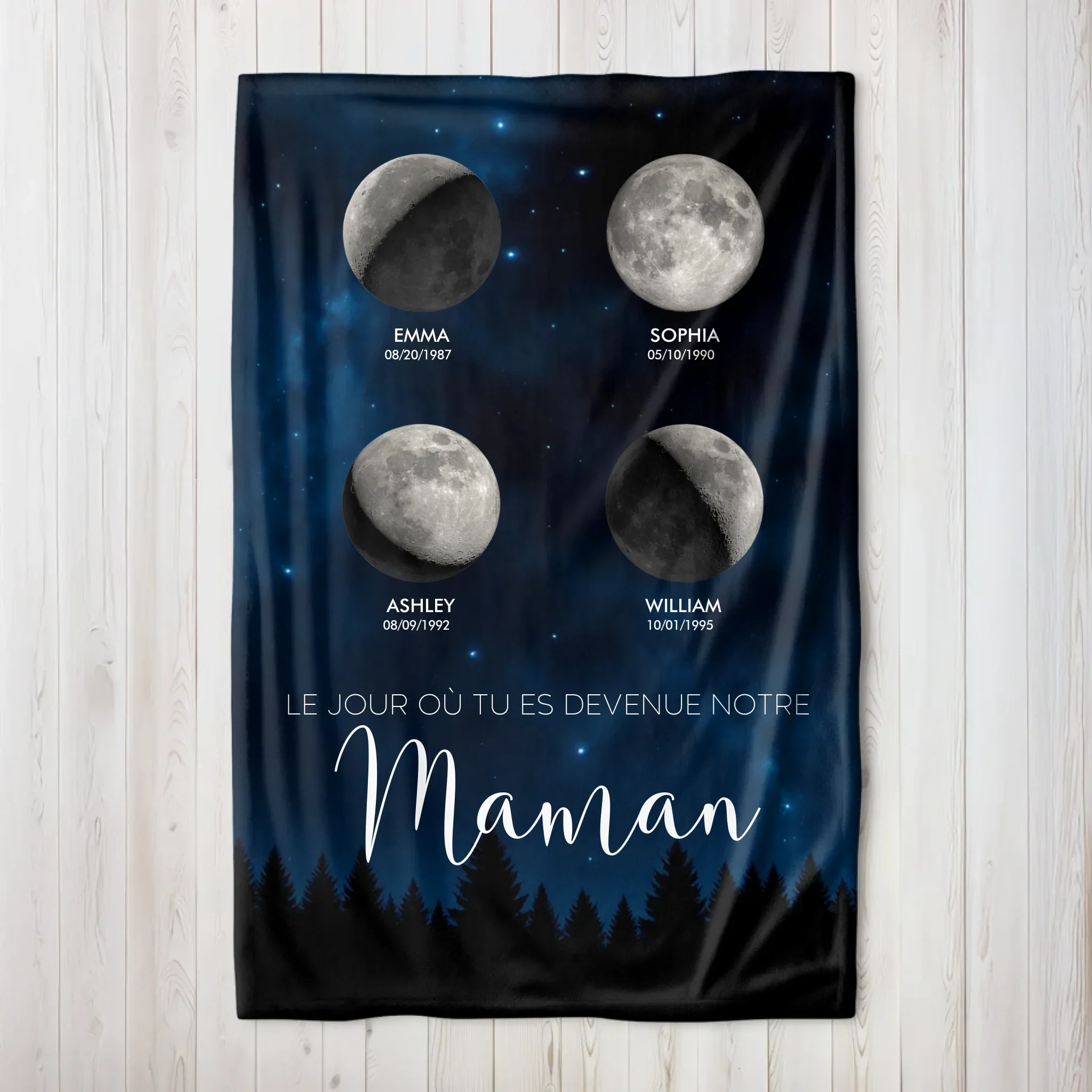 Couverture personnalisée – Phase de lune - Les jours où tu es devenue notre maman – vertical - Image 6