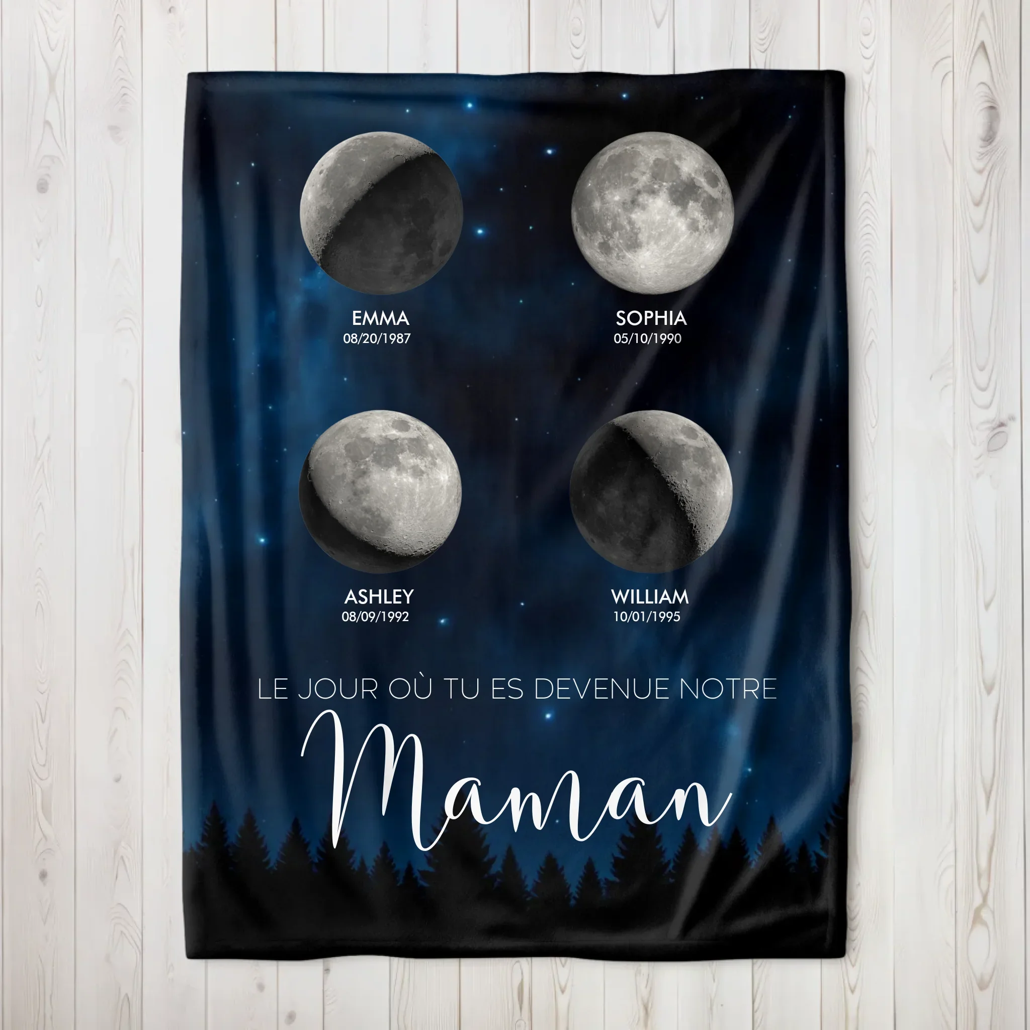 Couverture personnalisée – Phase de lune - Les jours où tu es devenue notre maman – vertical - Image 8