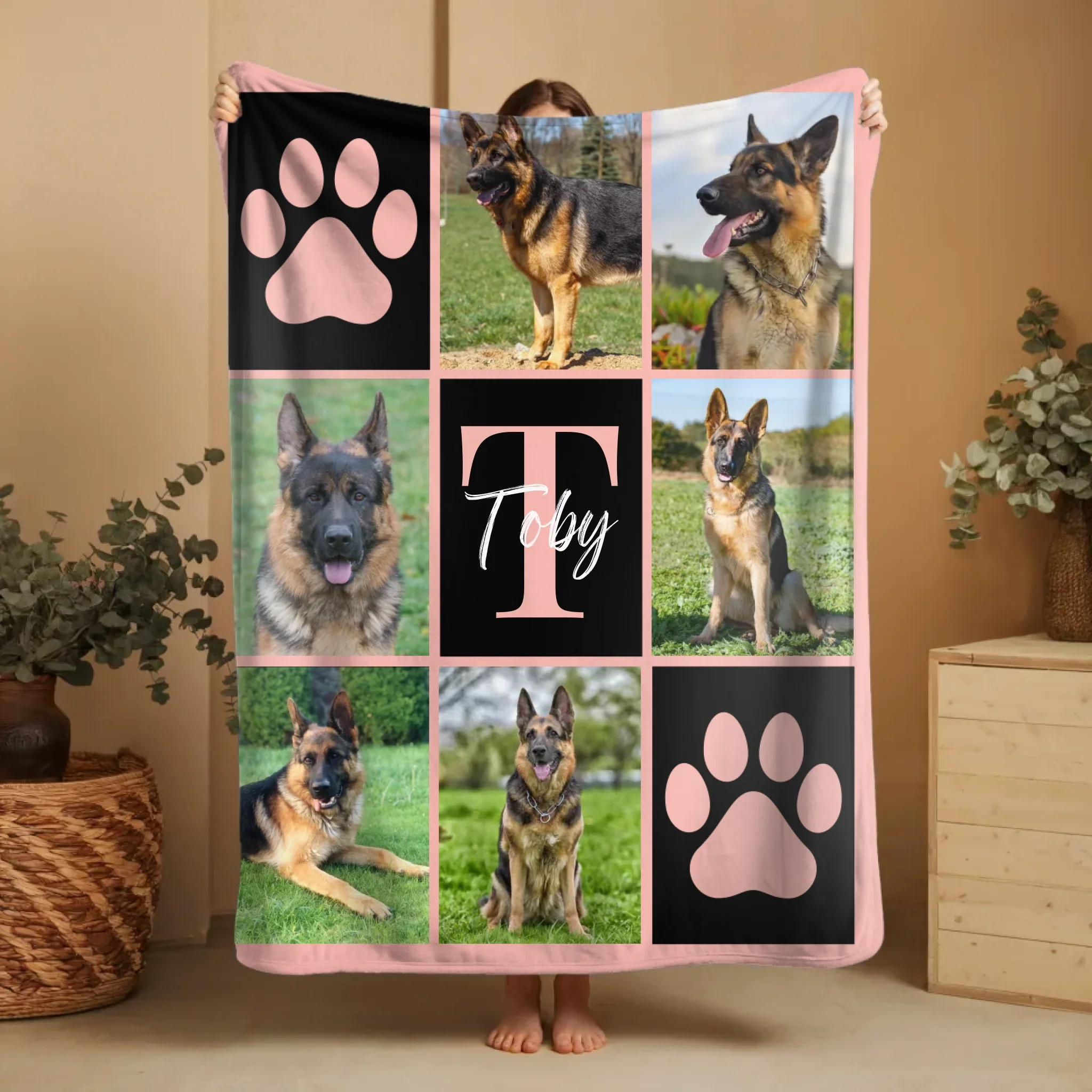 Couverture personnalisée – Photo multicolore d’animal avec nom et initiale - Image 4