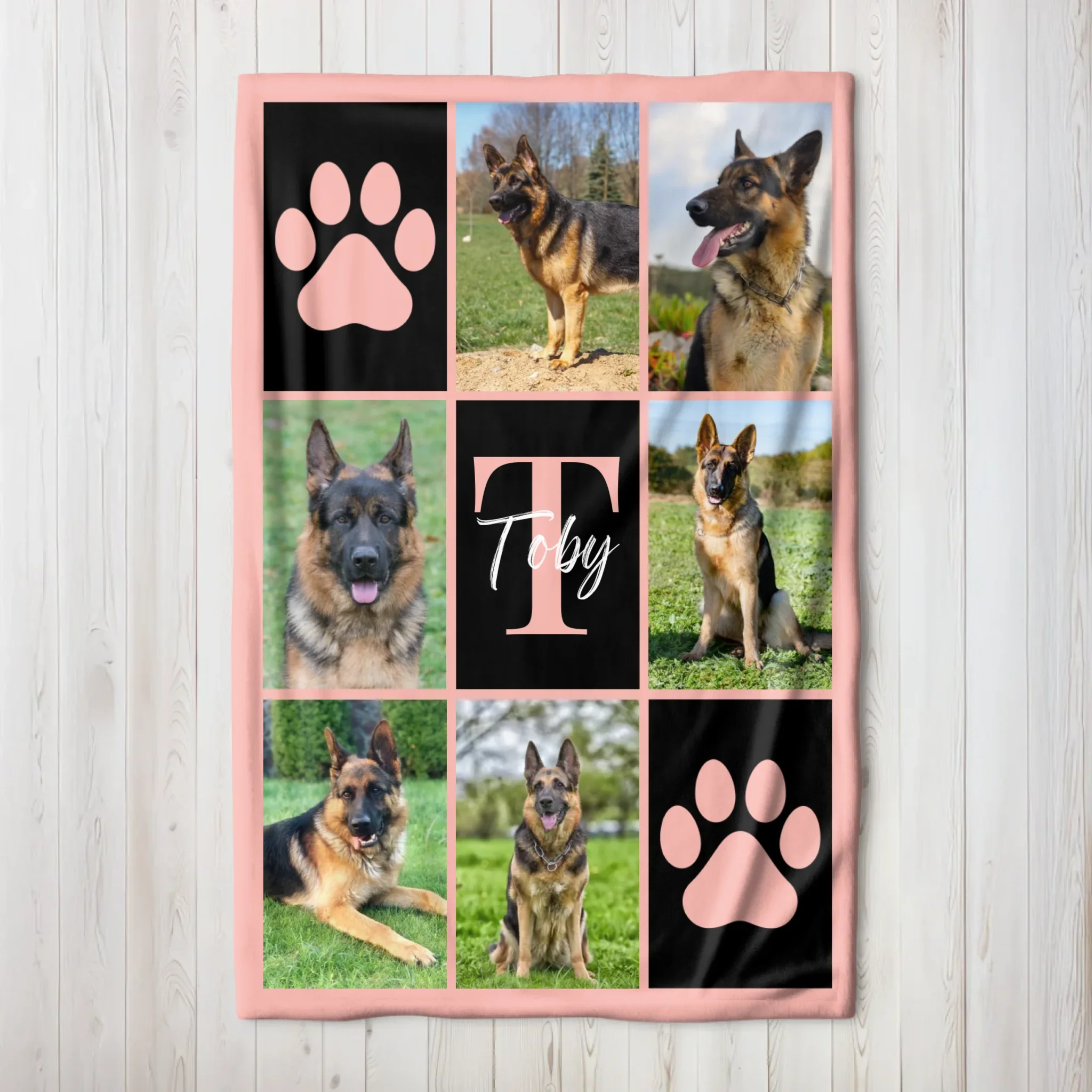 Couverture personnalisée – Photo multicolore d’animal avec nom et initiale - Image 6