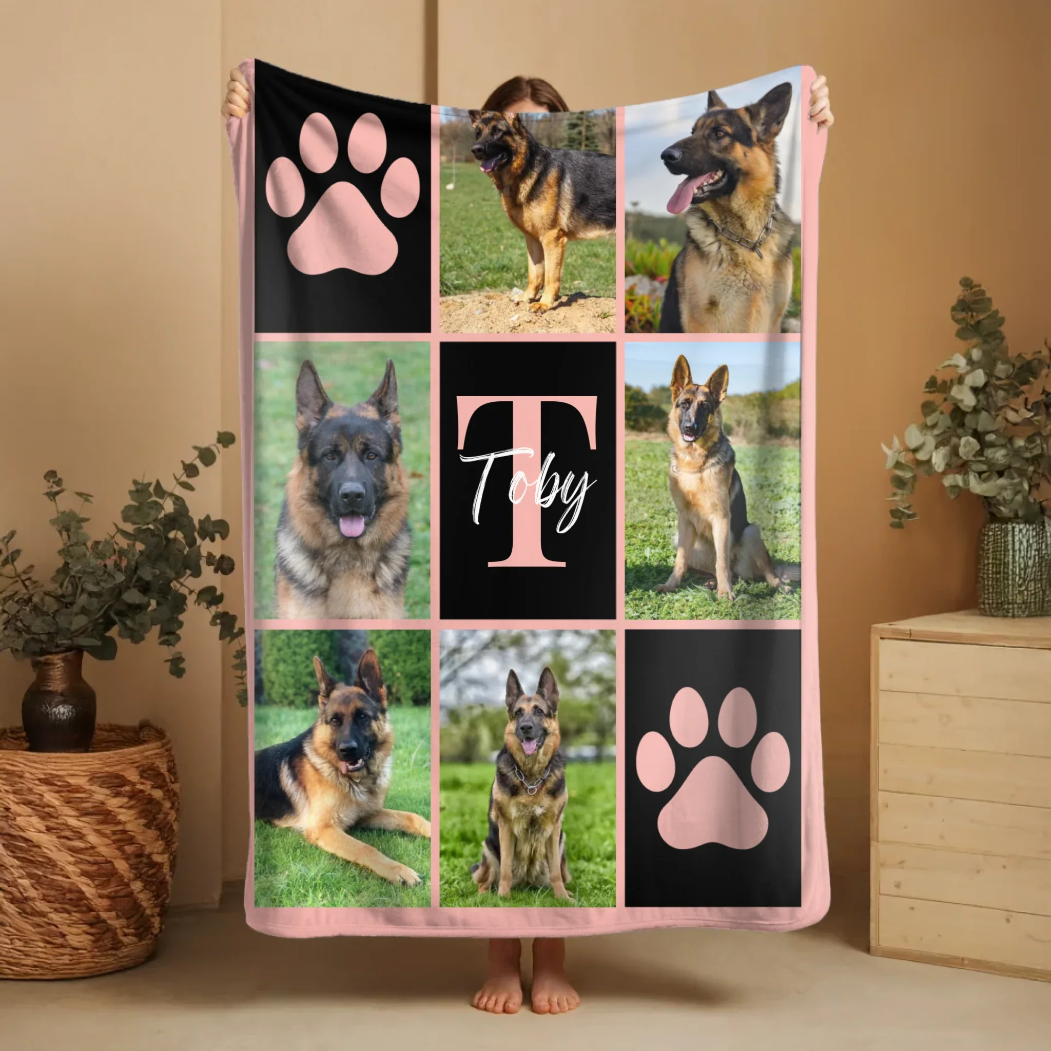 Couverture personnalisée – Photo multicolore d’animal avec nom et initiale - Image 7