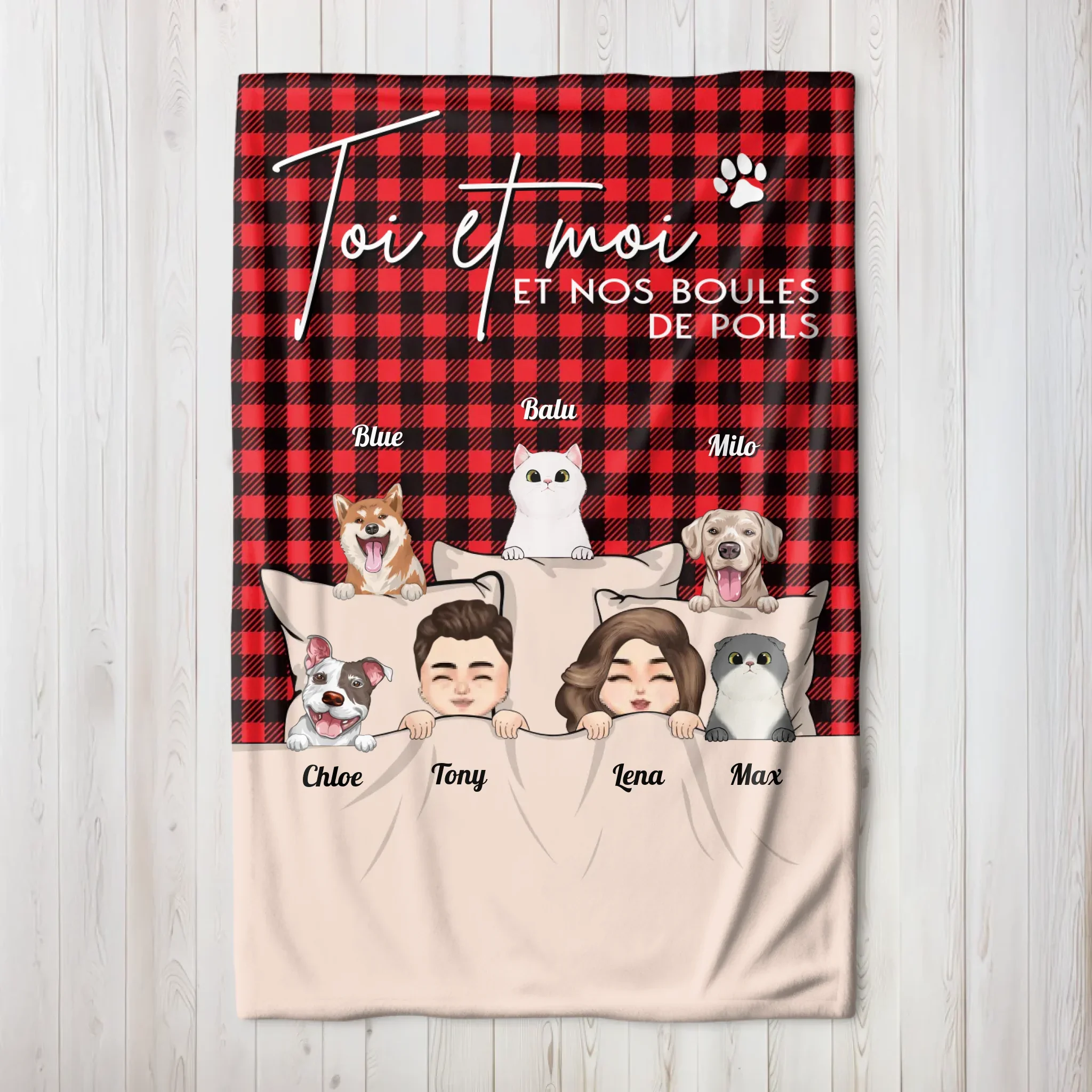 Couverture personnalisée – Toi & Moi et nos animaux