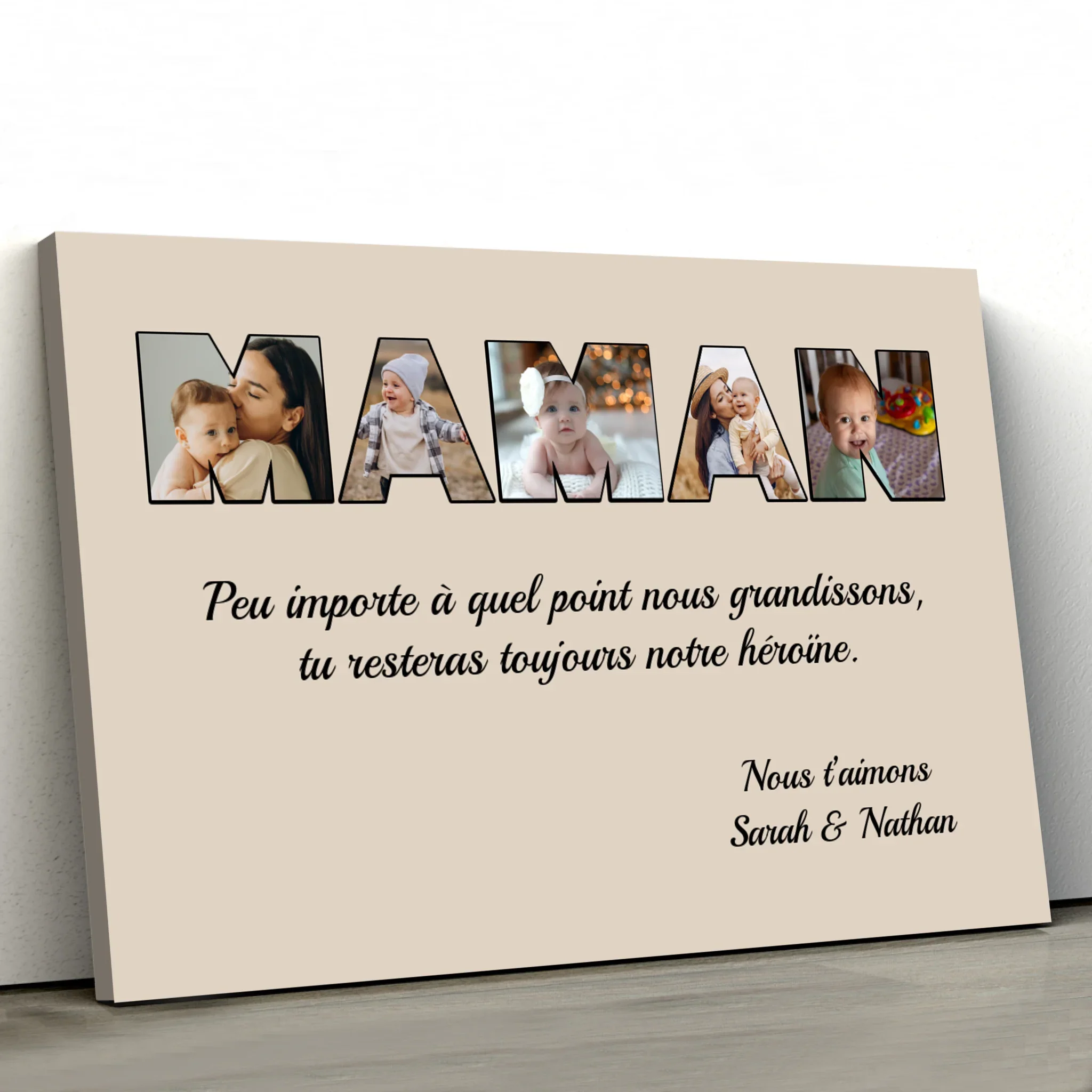 Toile personnalisée "Maman reste mon héroïne" - Image 4