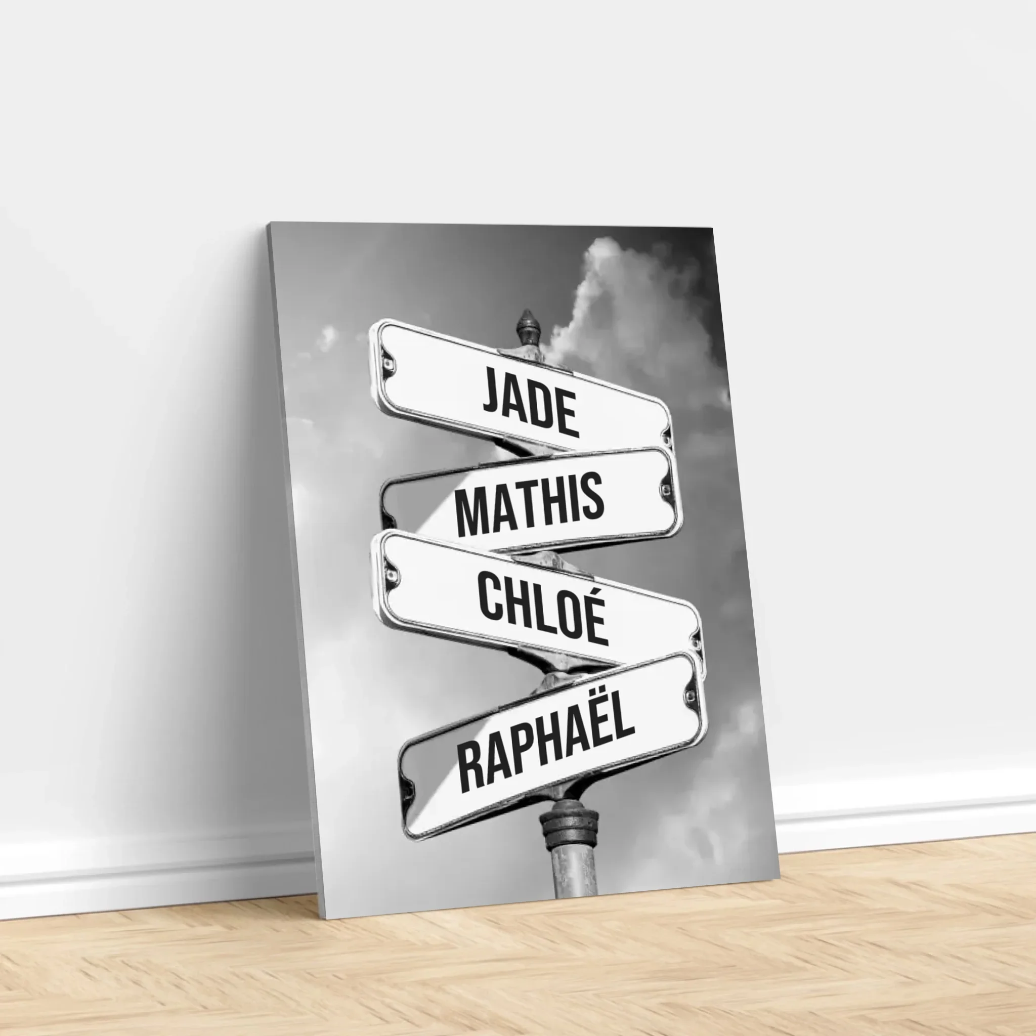Toile personnalisée "Panneau de signalisation vintage pour les familles" - Image 3
