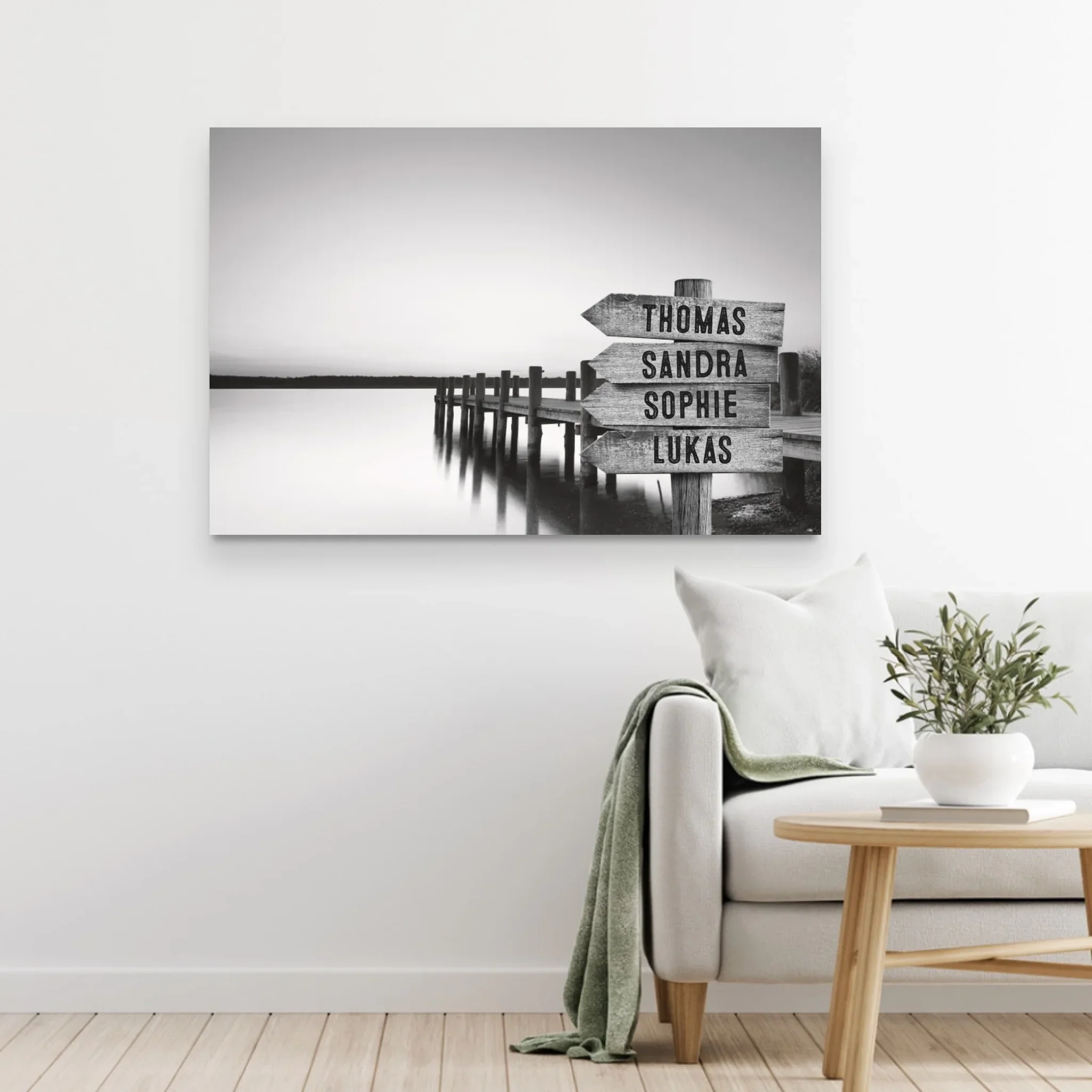 Toile personnalisée "Panneau indicateur au bord du lac" - Image 5