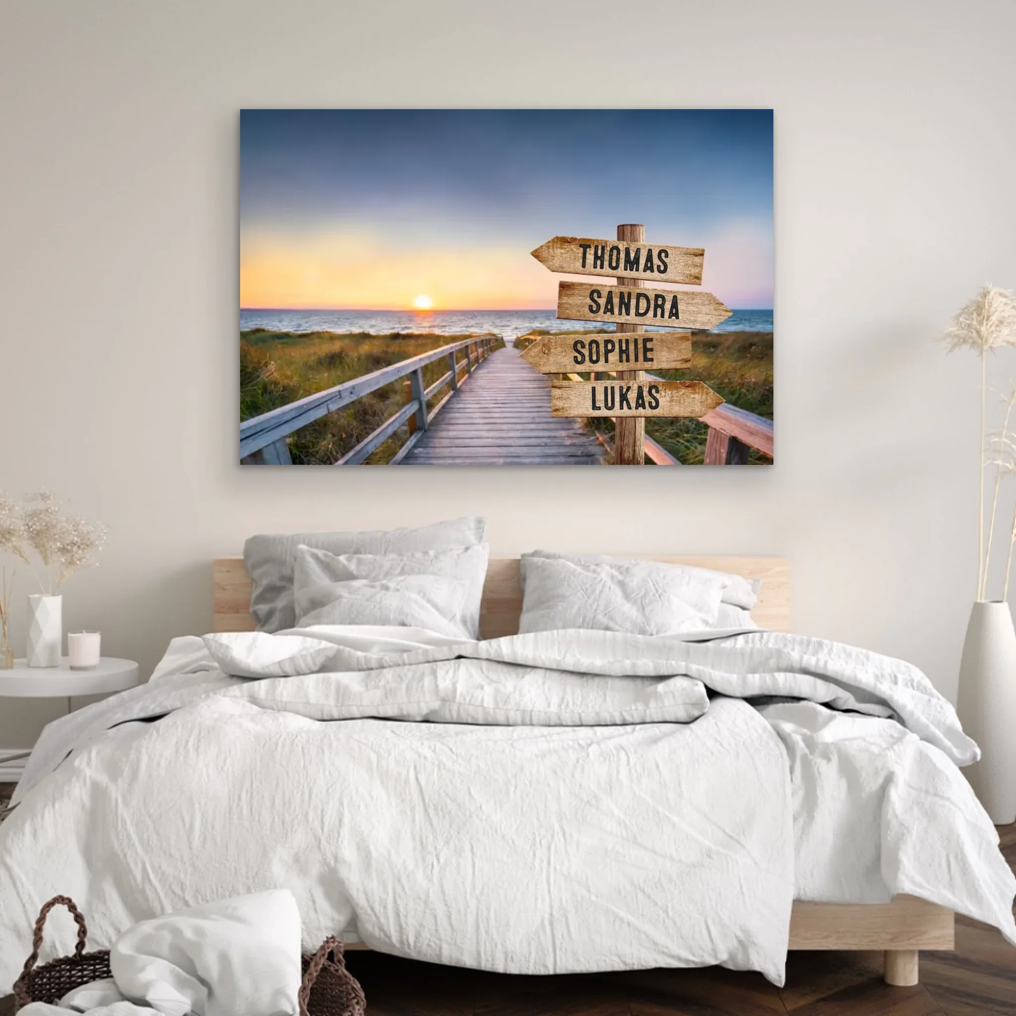 Toile personnalisée "Panneau indicateur sur le chemin de la plage" - Image 4