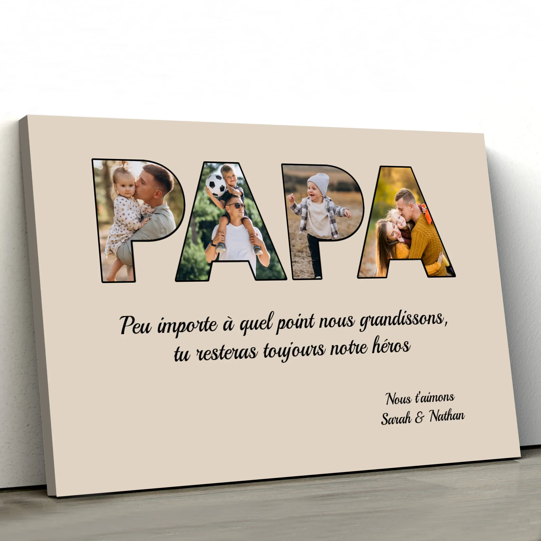 Toile personnalisée "Papa reste mon héros" - Image 4