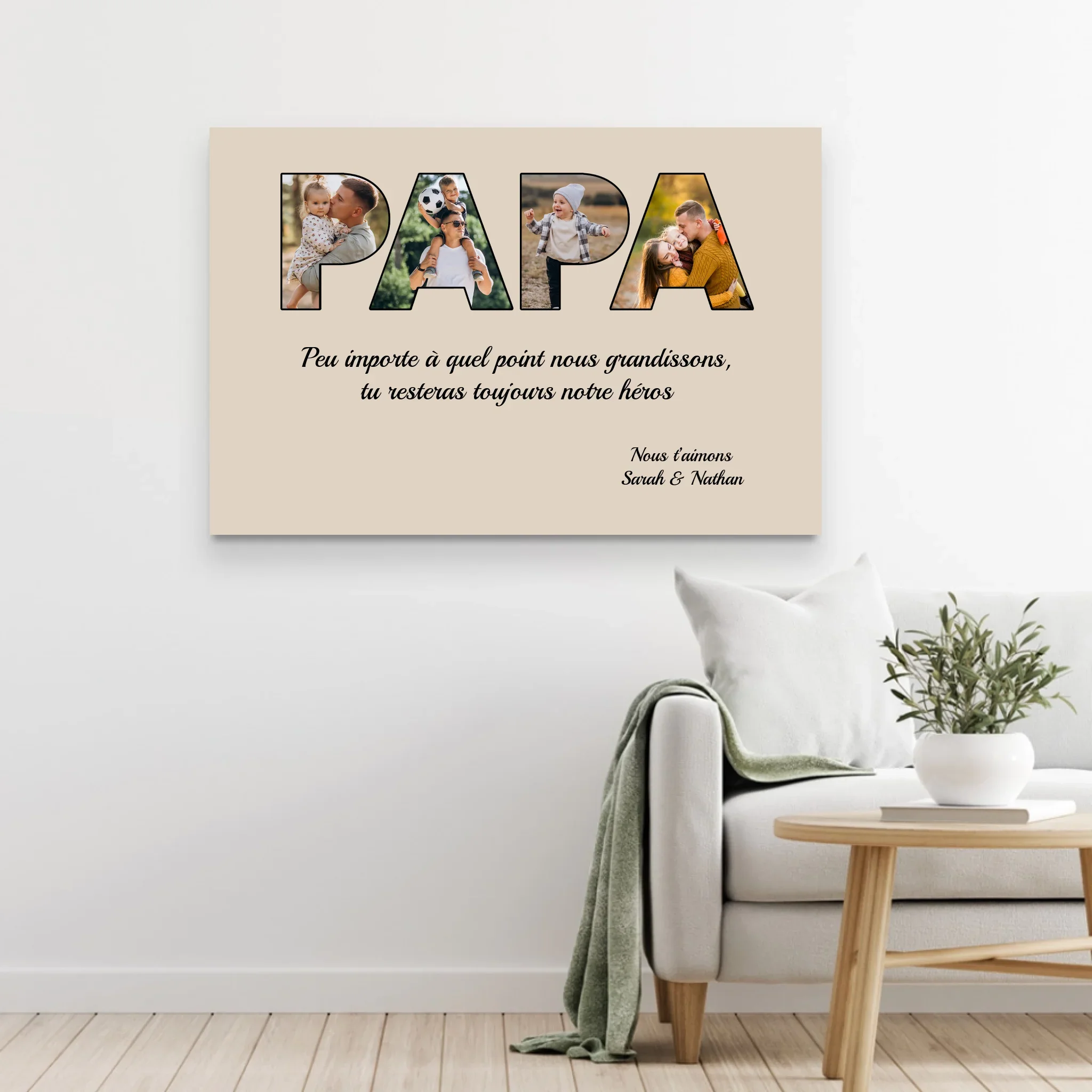 Toile personnalisée "Papa reste mon héros" - Image 5
