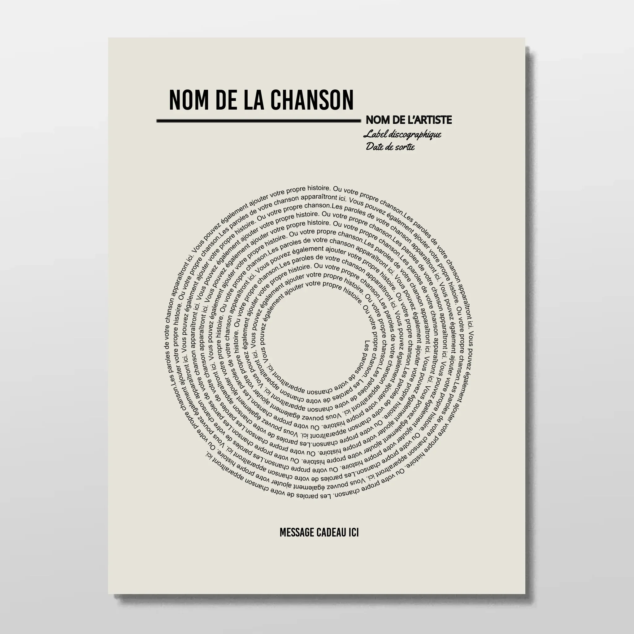 Poster personnalisé – Affiche vinyle personnalisée avec paroles - Image 3