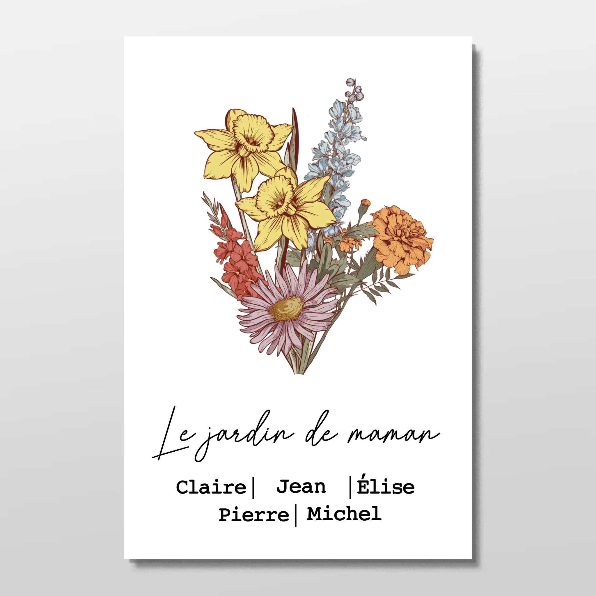 Poster personnalisé "Bouquet de fleurs de naissance"