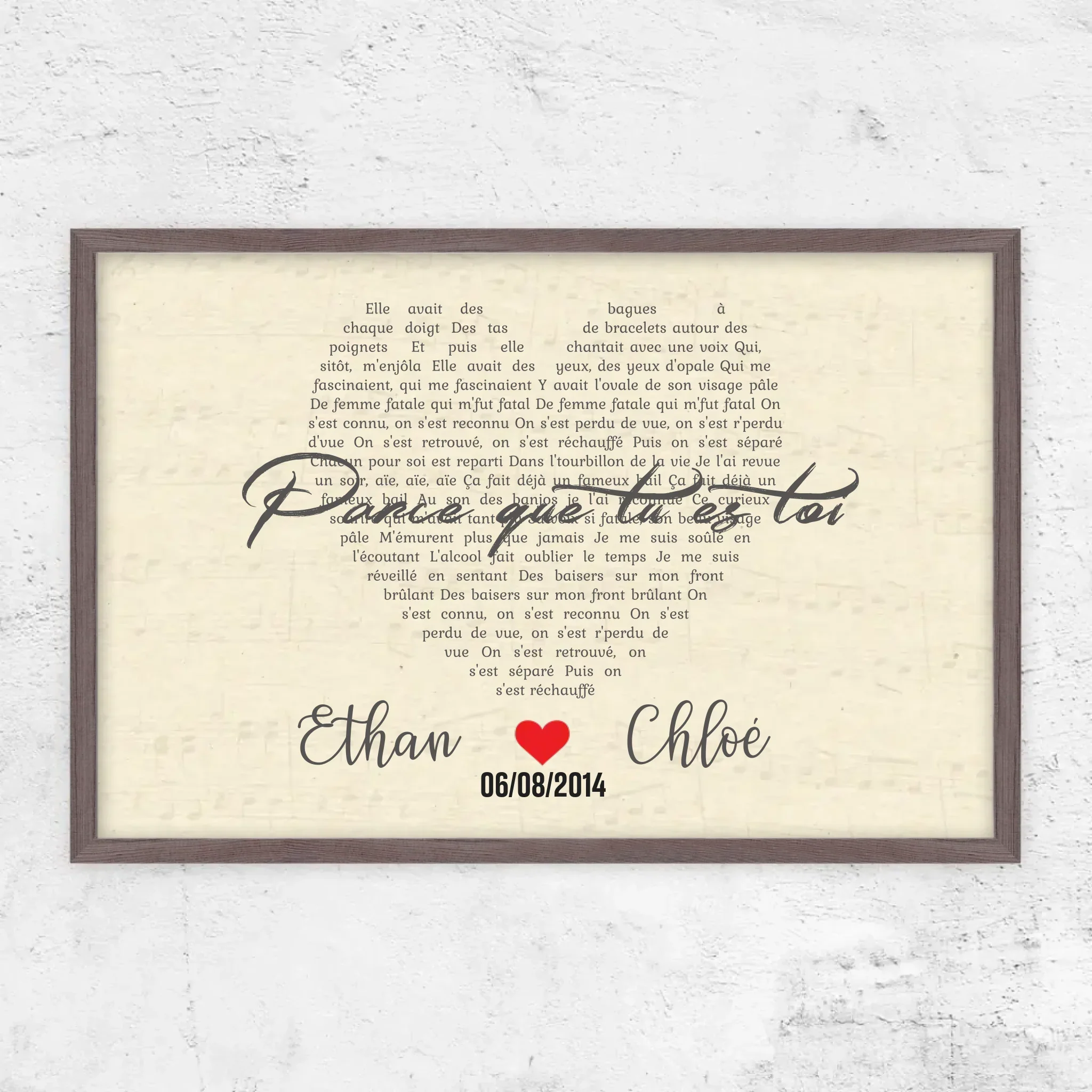 Poster personnalisé – Chanson personnalisée en forme de cœur - Image 10