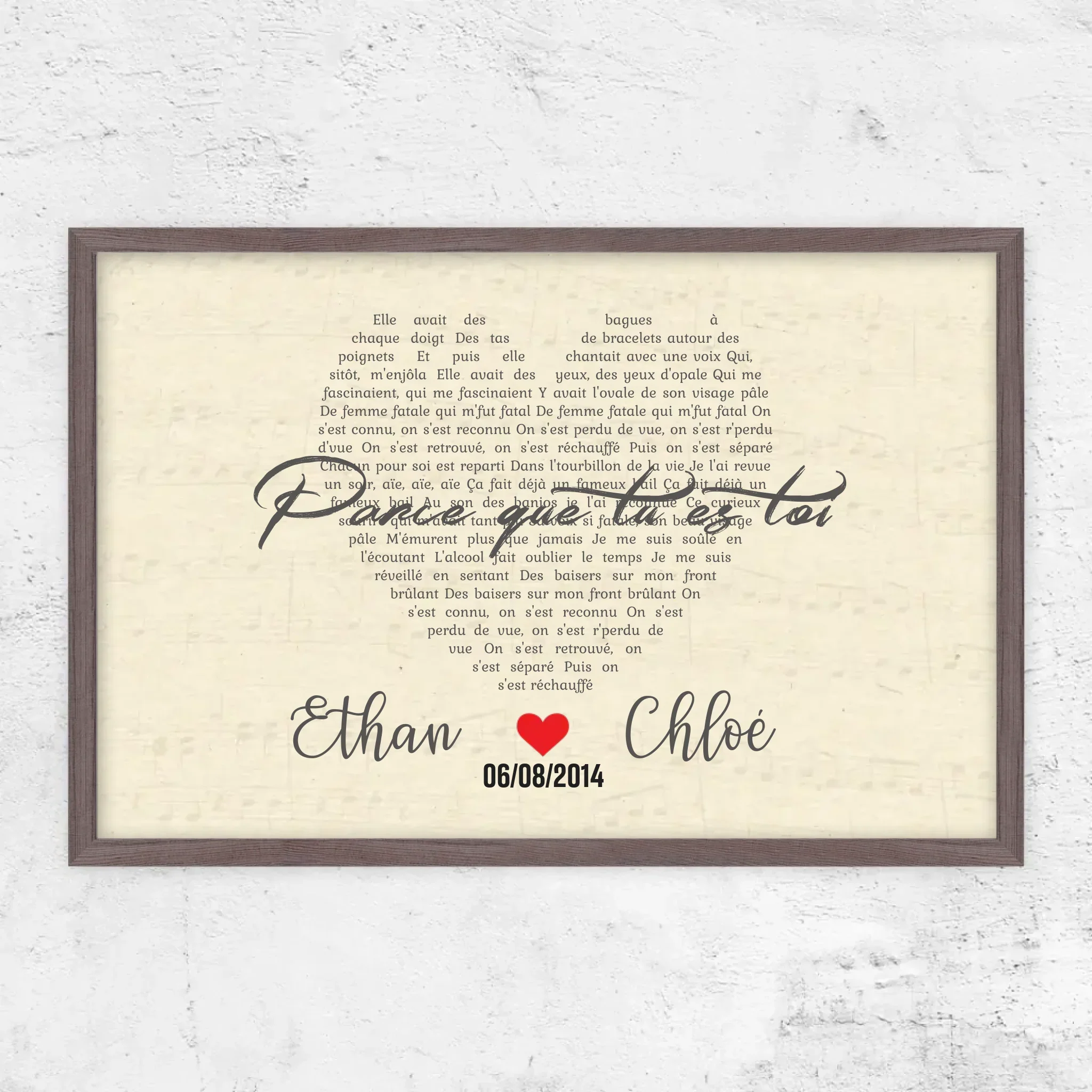 Poster personnalisé – Chanson personnalisée en forme de cœur - Image 11