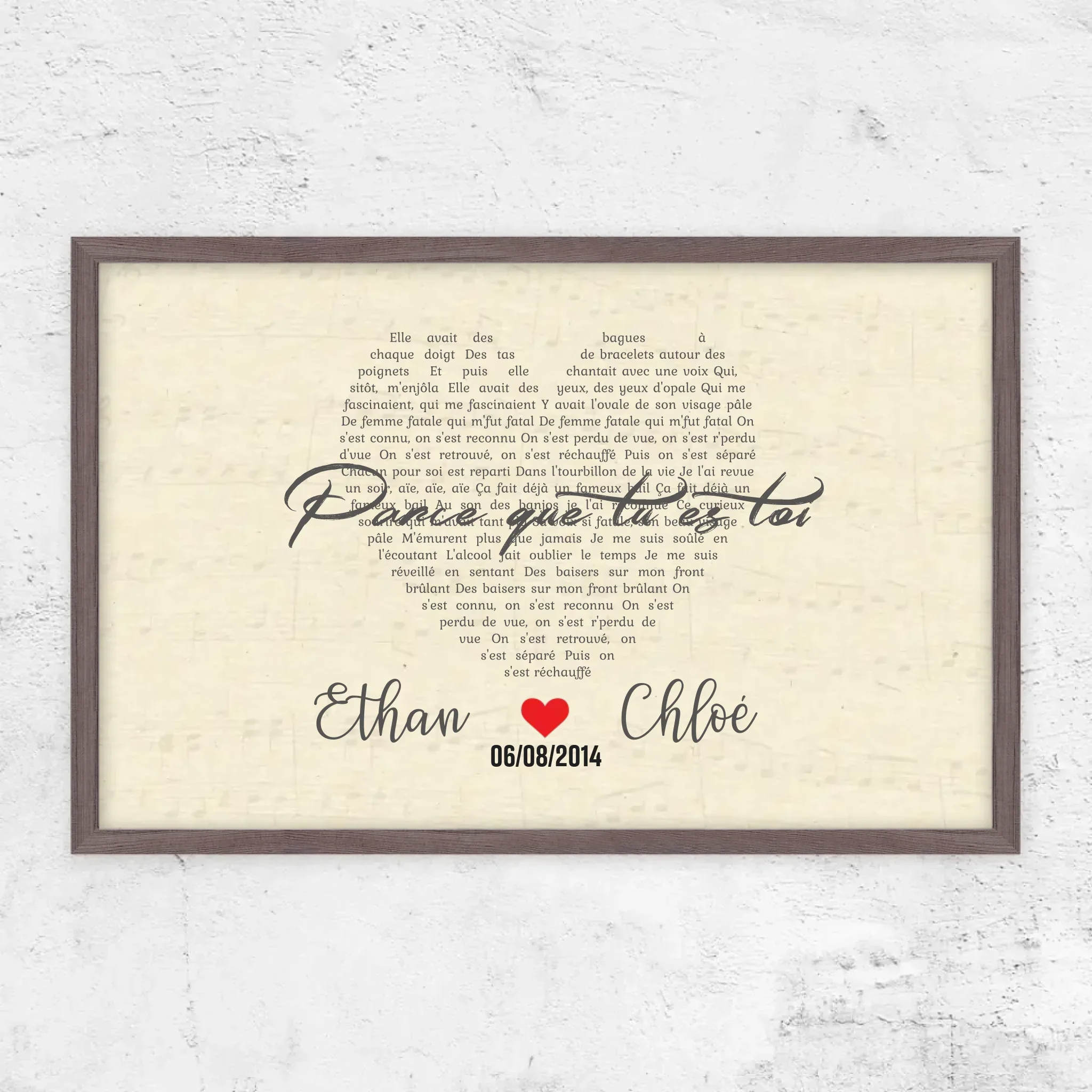 Poster personnalisé – Chanson personnalisée en forme de cœur - Image 12