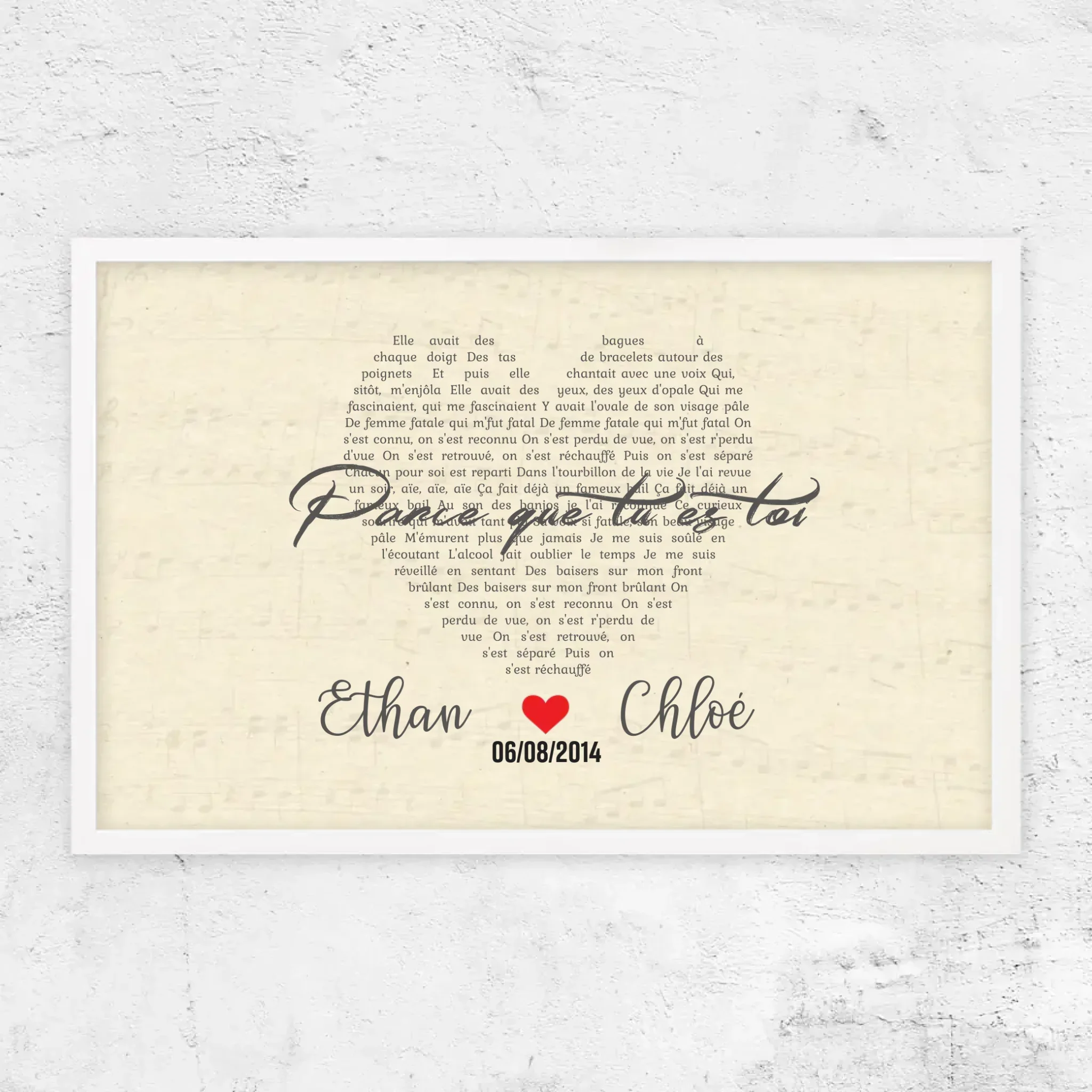 Poster personnalisé – Chanson personnalisée en forme de cœur - Image 13