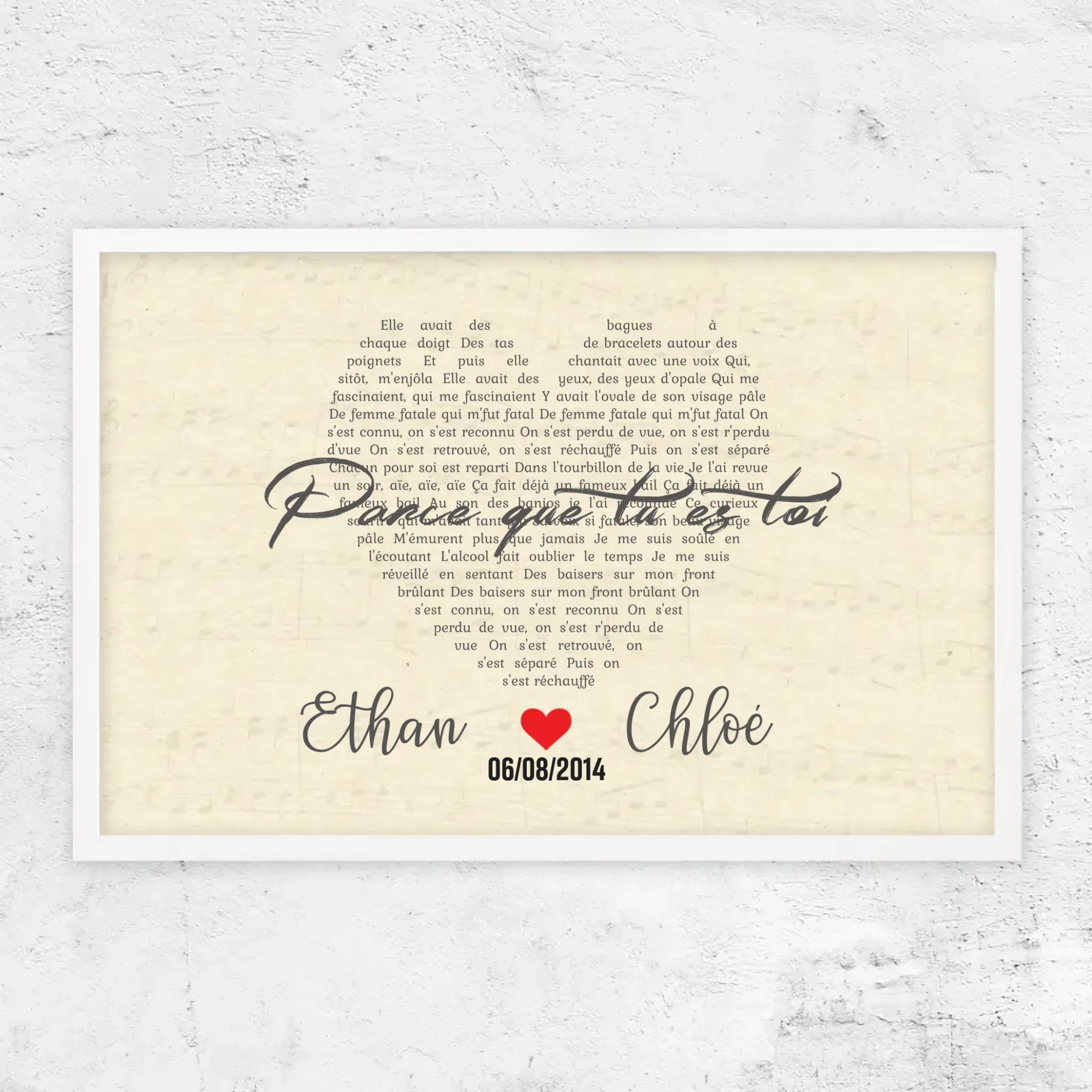 Poster personnalisé – Chanson personnalisée en forme de cœur - Image 14