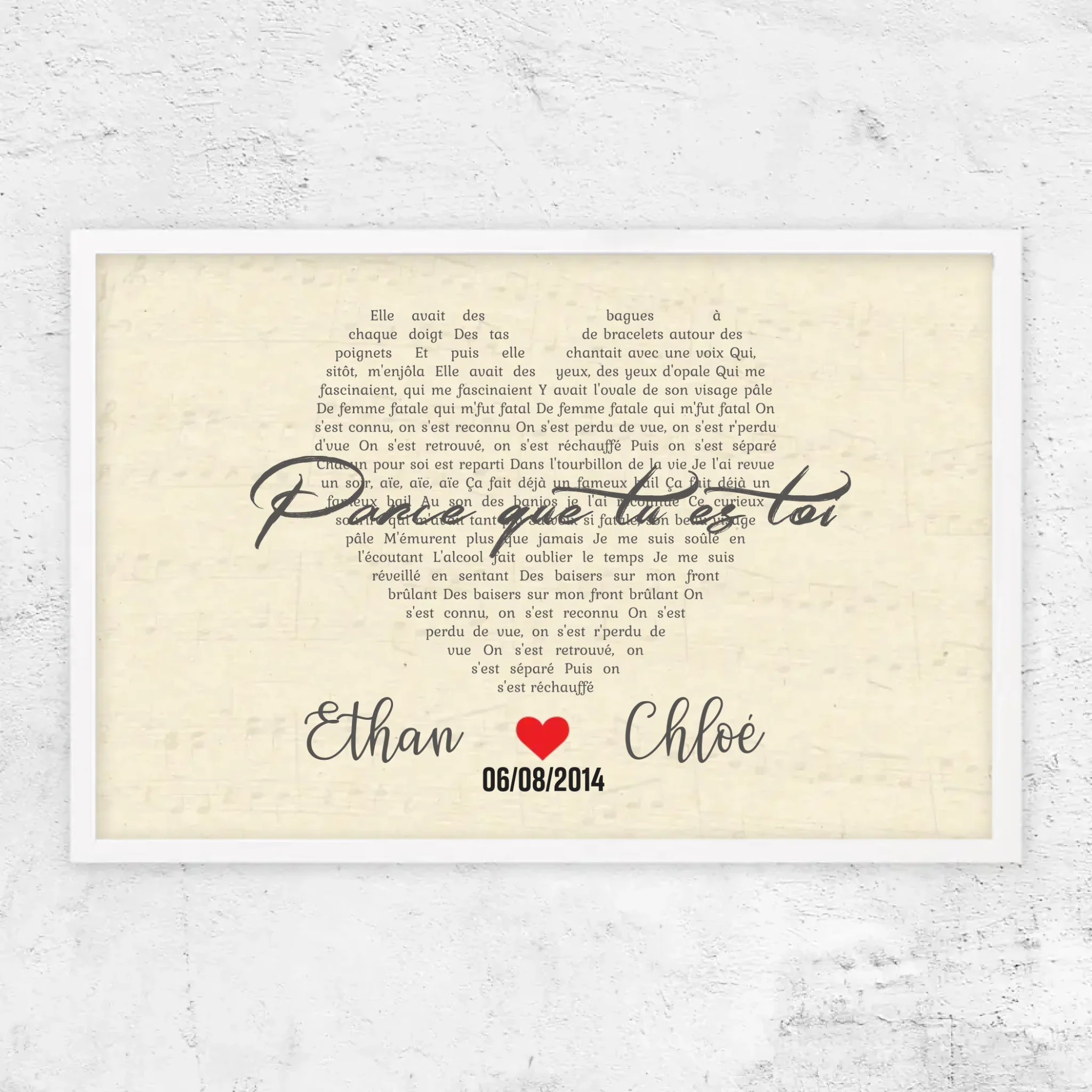 Poster personnalisé – Chanson personnalisée en forme de cœur - Image 15