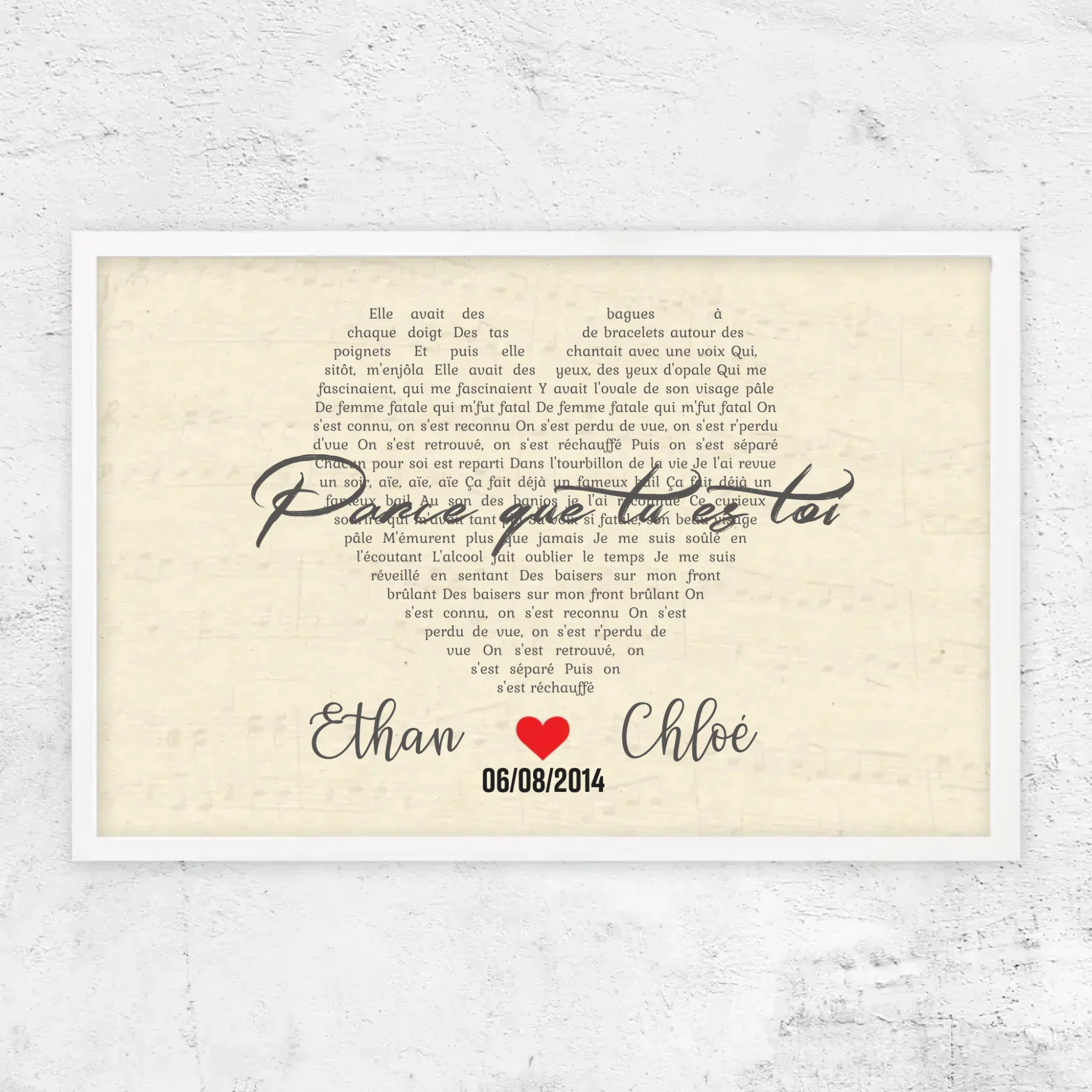 Poster personnalisé – Chanson personnalisée en forme de cœur - Image 16