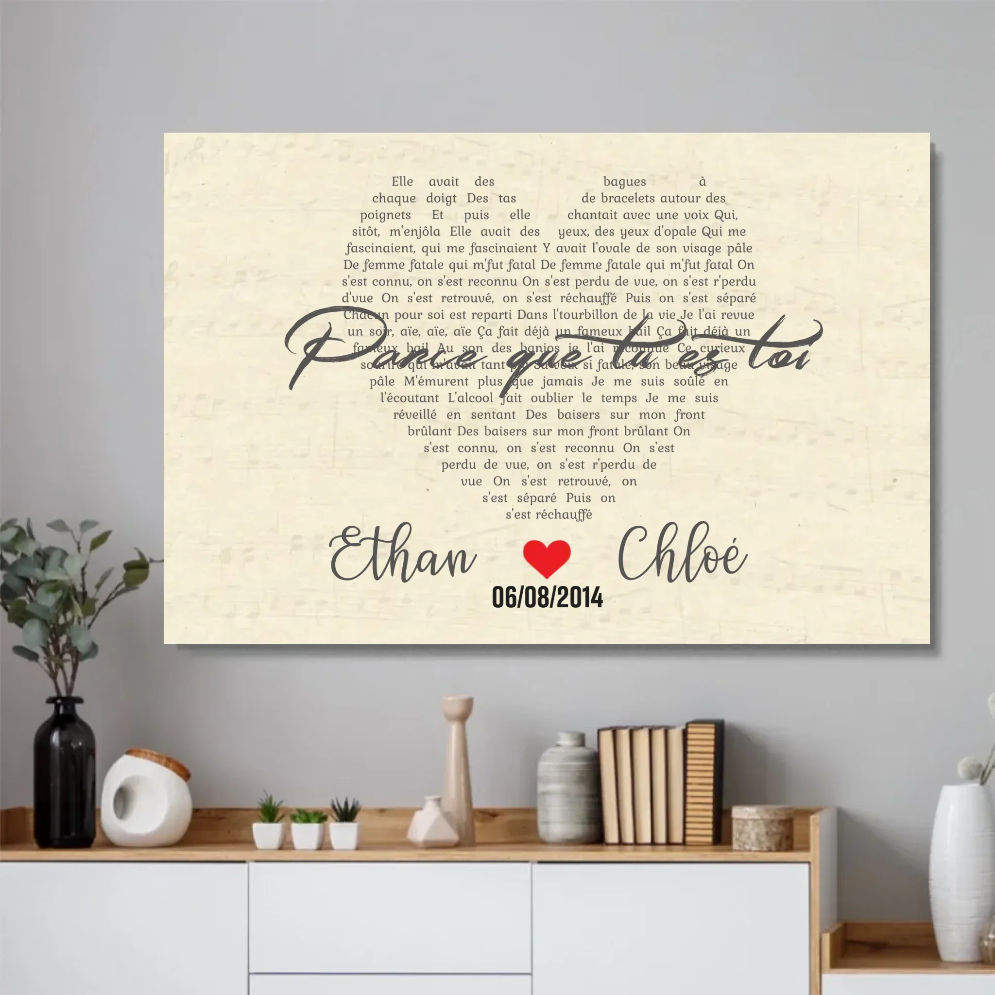 Poster personnalisé – Chanson personnalisée en forme de cœur - Image 2
