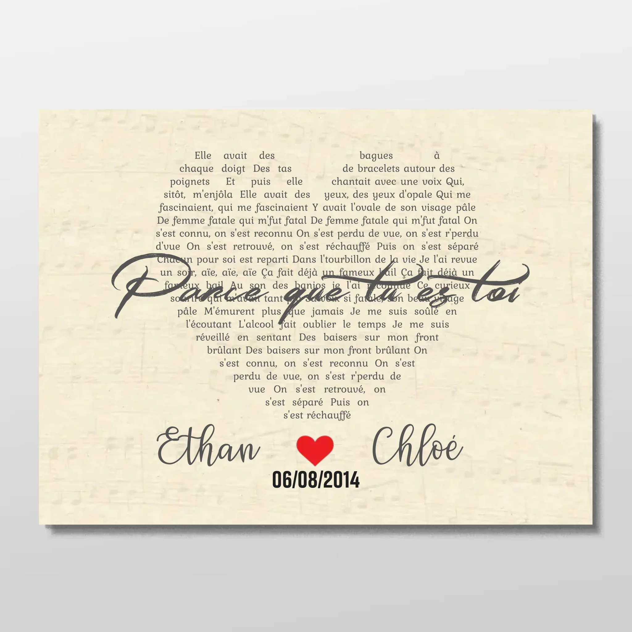 Poster personnalisé – Chanson personnalisée en forme de cœur - Image 3