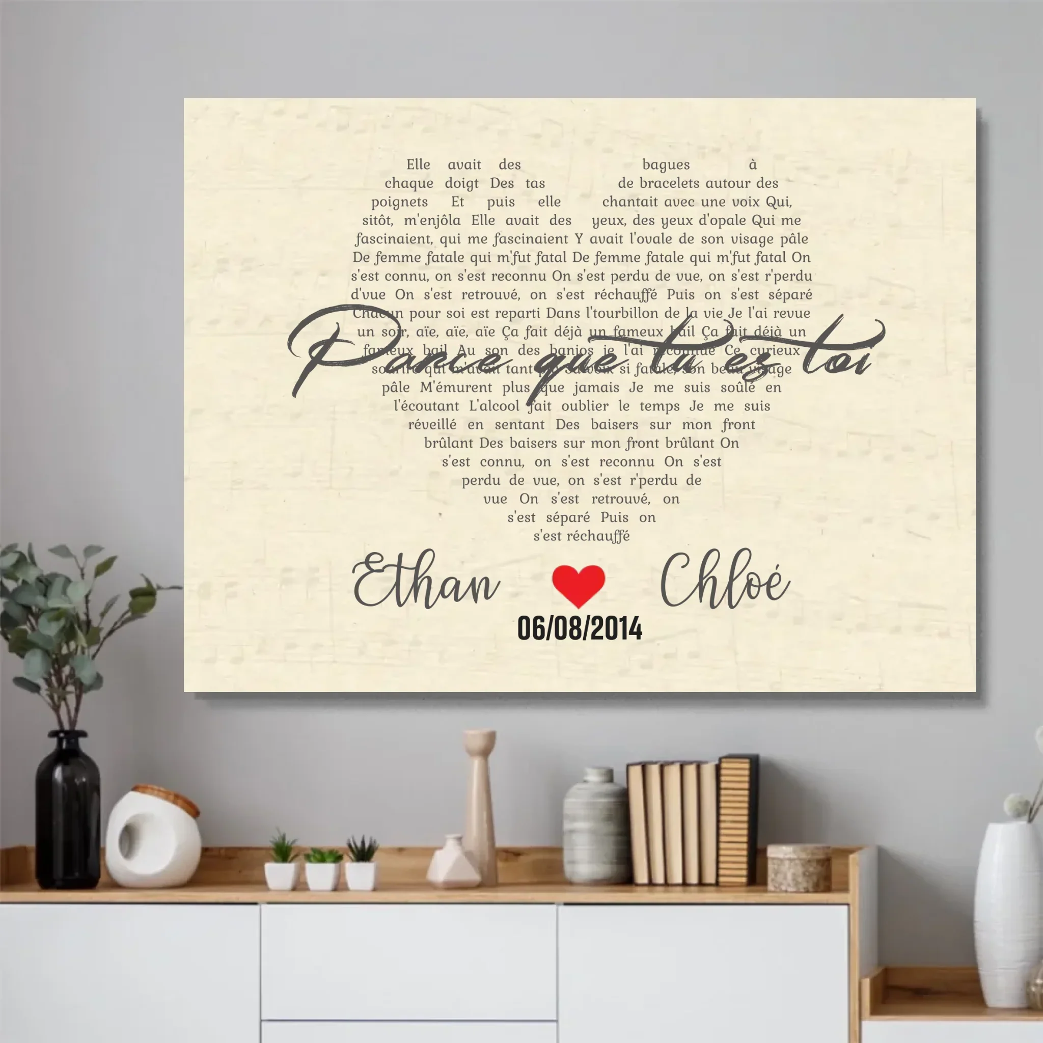 Poster personnalisé – Chanson personnalisée en forme de cœur - Image 4