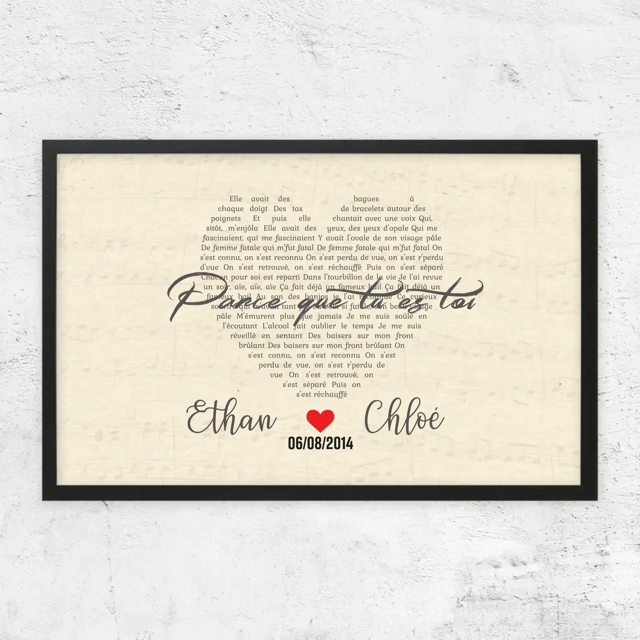 Poster personnalisé – Chanson personnalisée en forme de cœur - Image 5