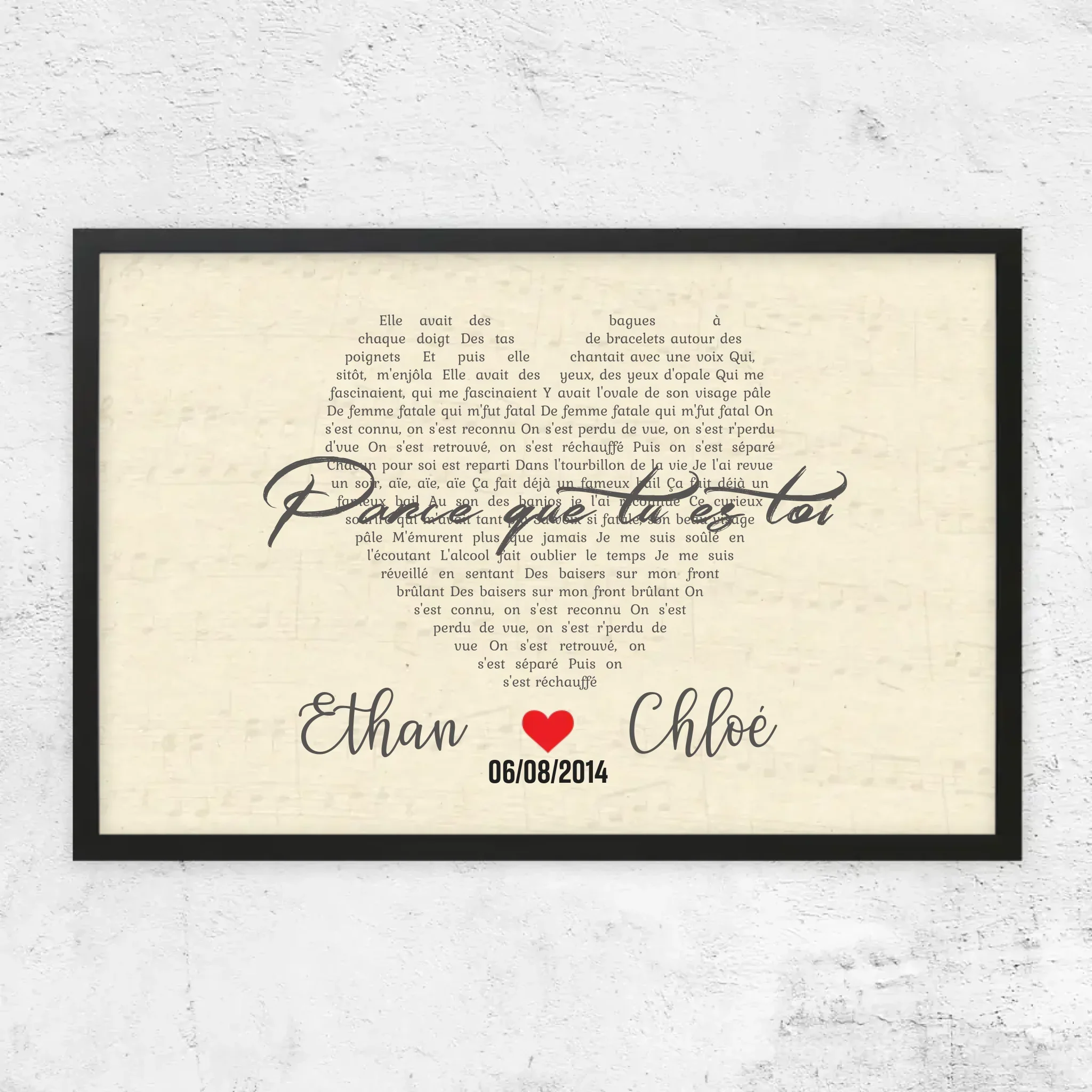 Poster personnalisé – Chanson personnalisée en forme de cœur - Image 6