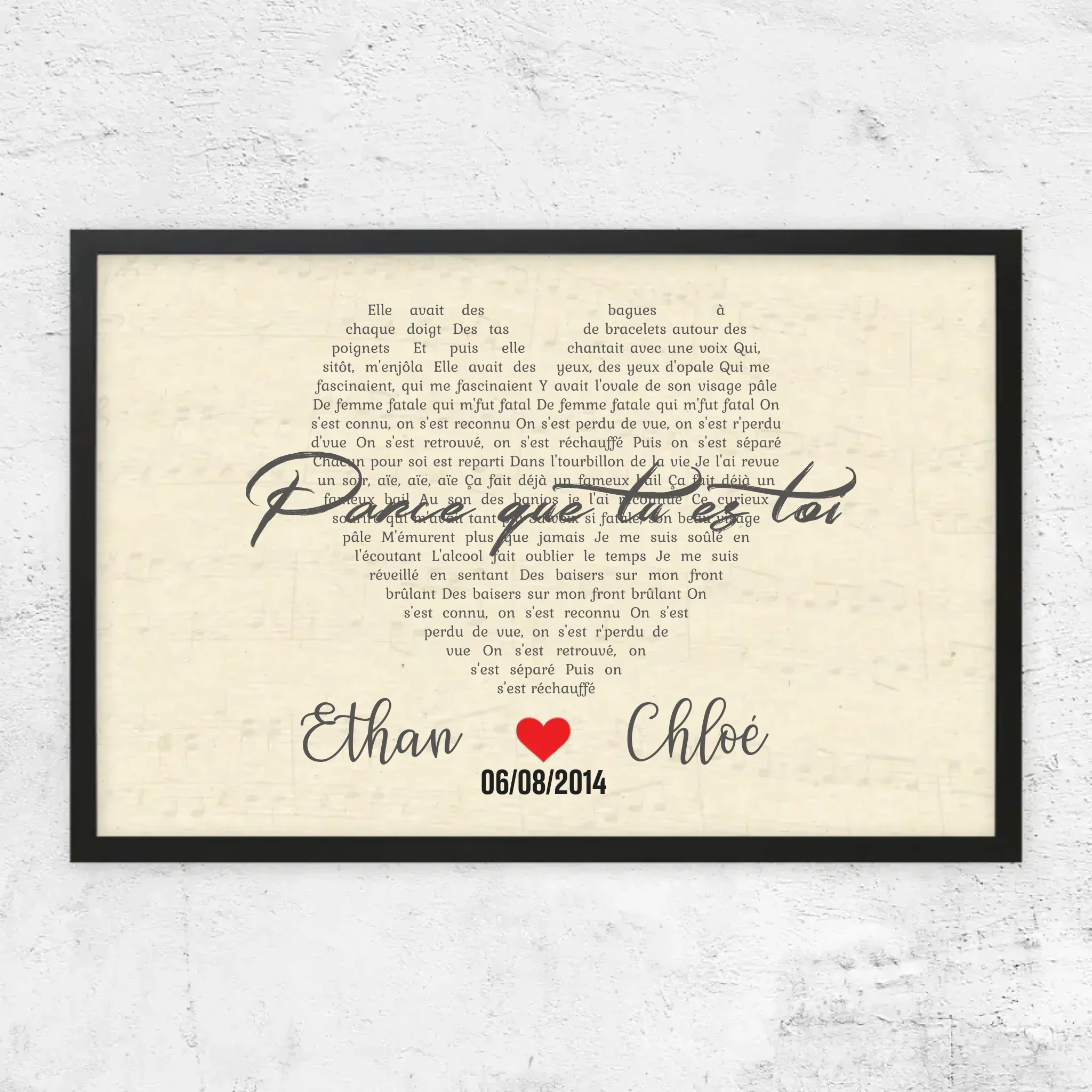 Poster personnalisé – Chanson personnalisée en forme de cœur - Image 7