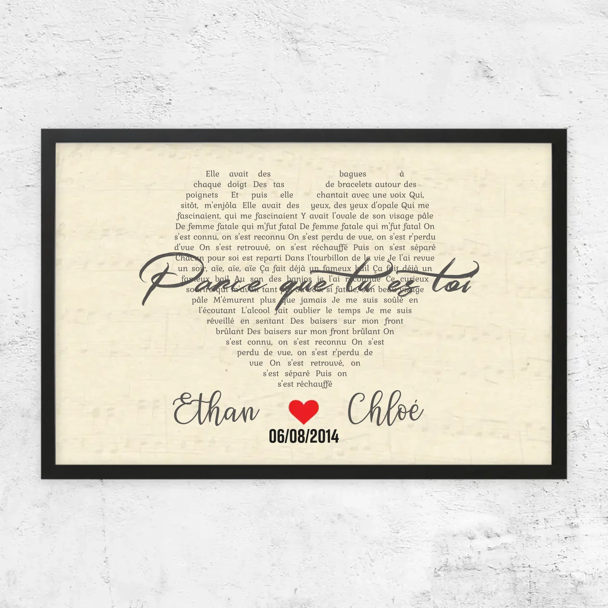 Poster personnalisé – Chanson personnalisée en forme de cœur - Image 8