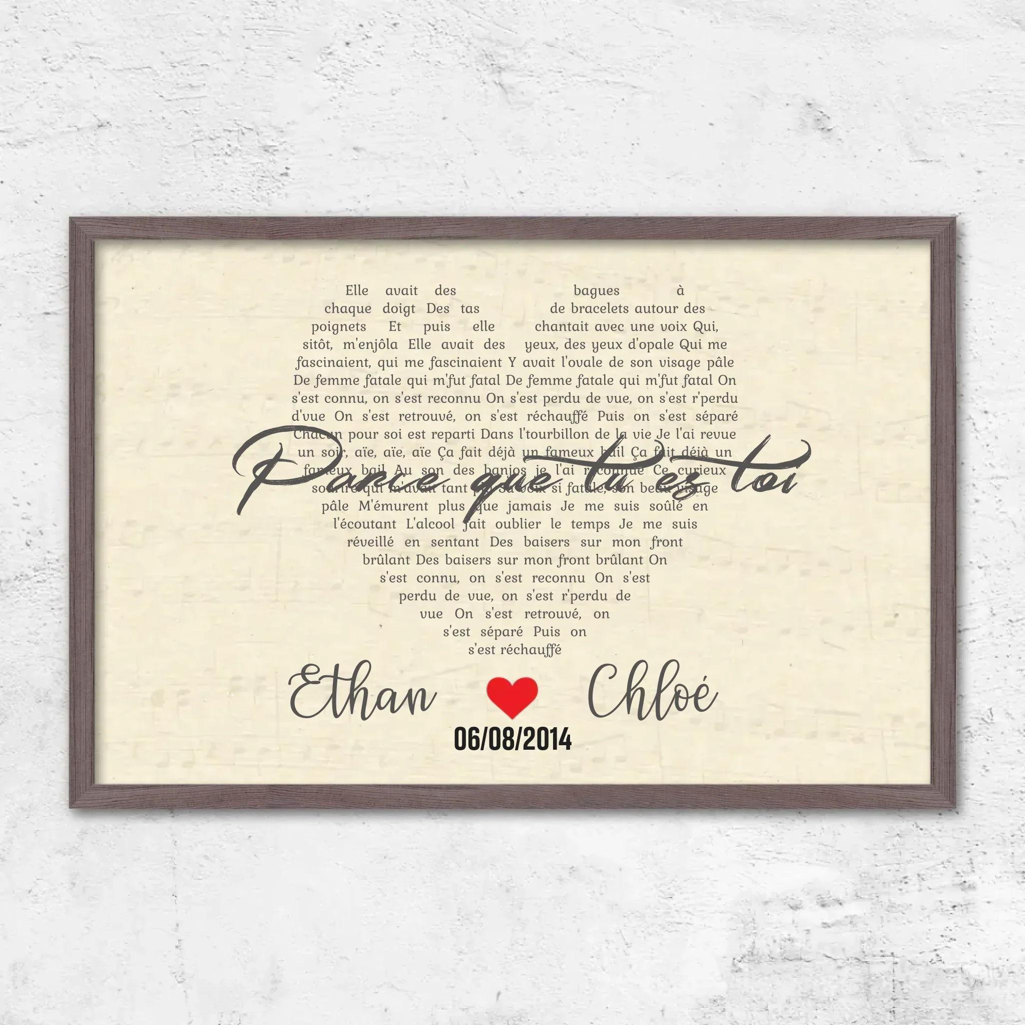Poster personnalisé – Chanson personnalisée en forme de cœur - Image 9