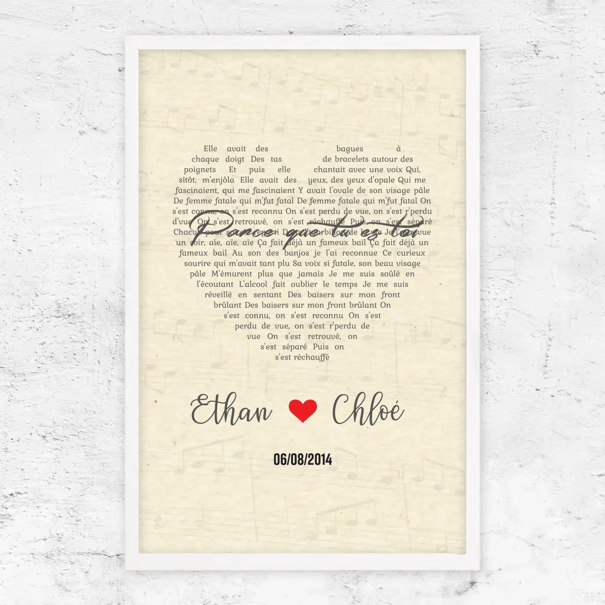 Poster personnalisé – Chanson personnalisée en forme de cœur-verticale - Image 16