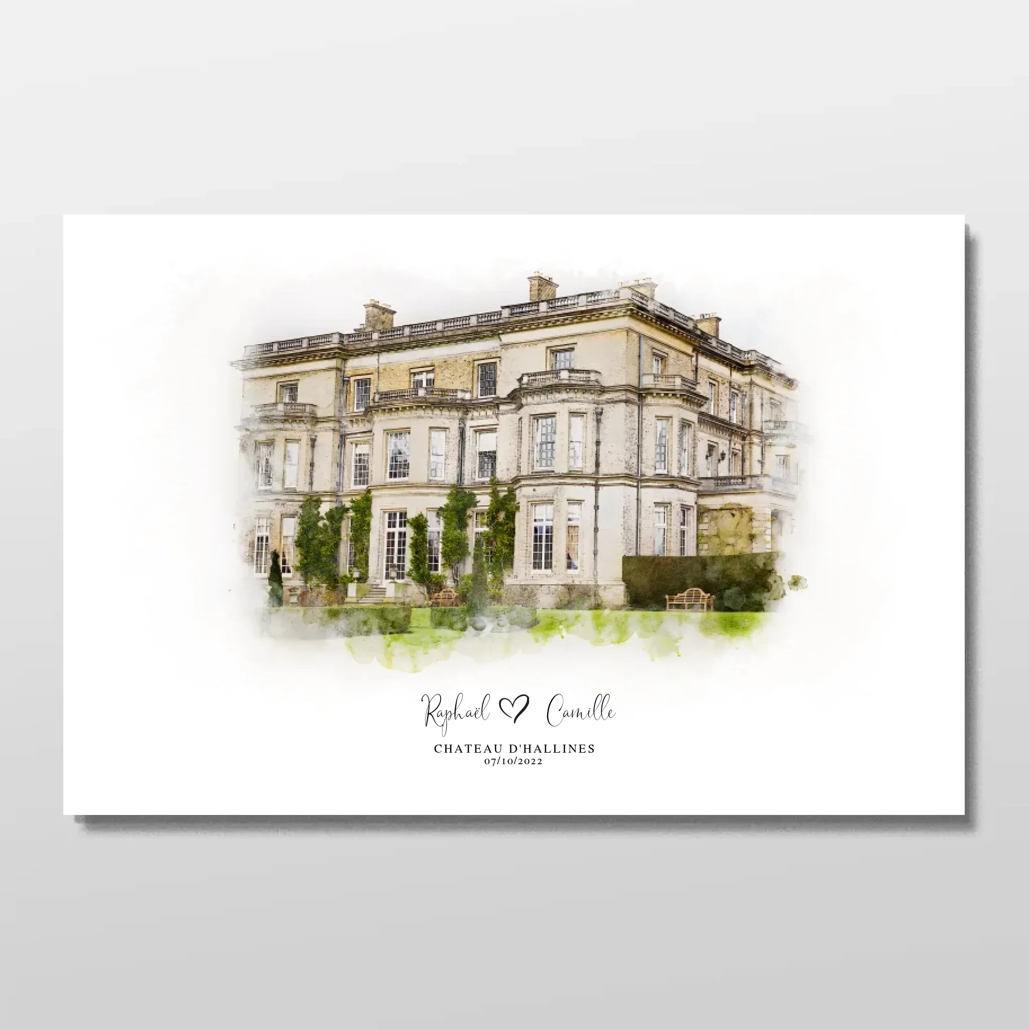 Poster personnalisé – Croquis du lieu de mariage