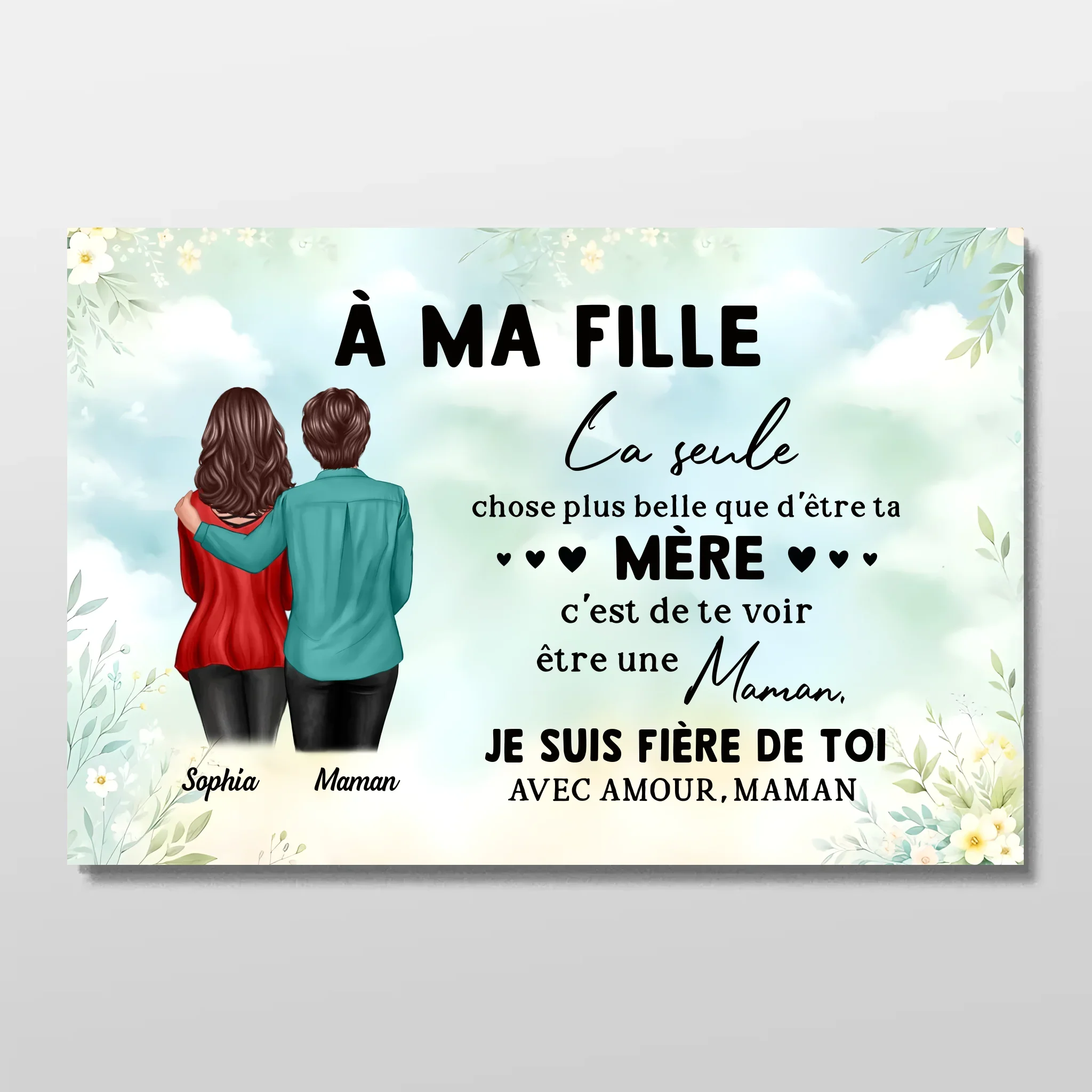 Poster personnalisé "De maman à fille – Cadeau pour la fête des mères"