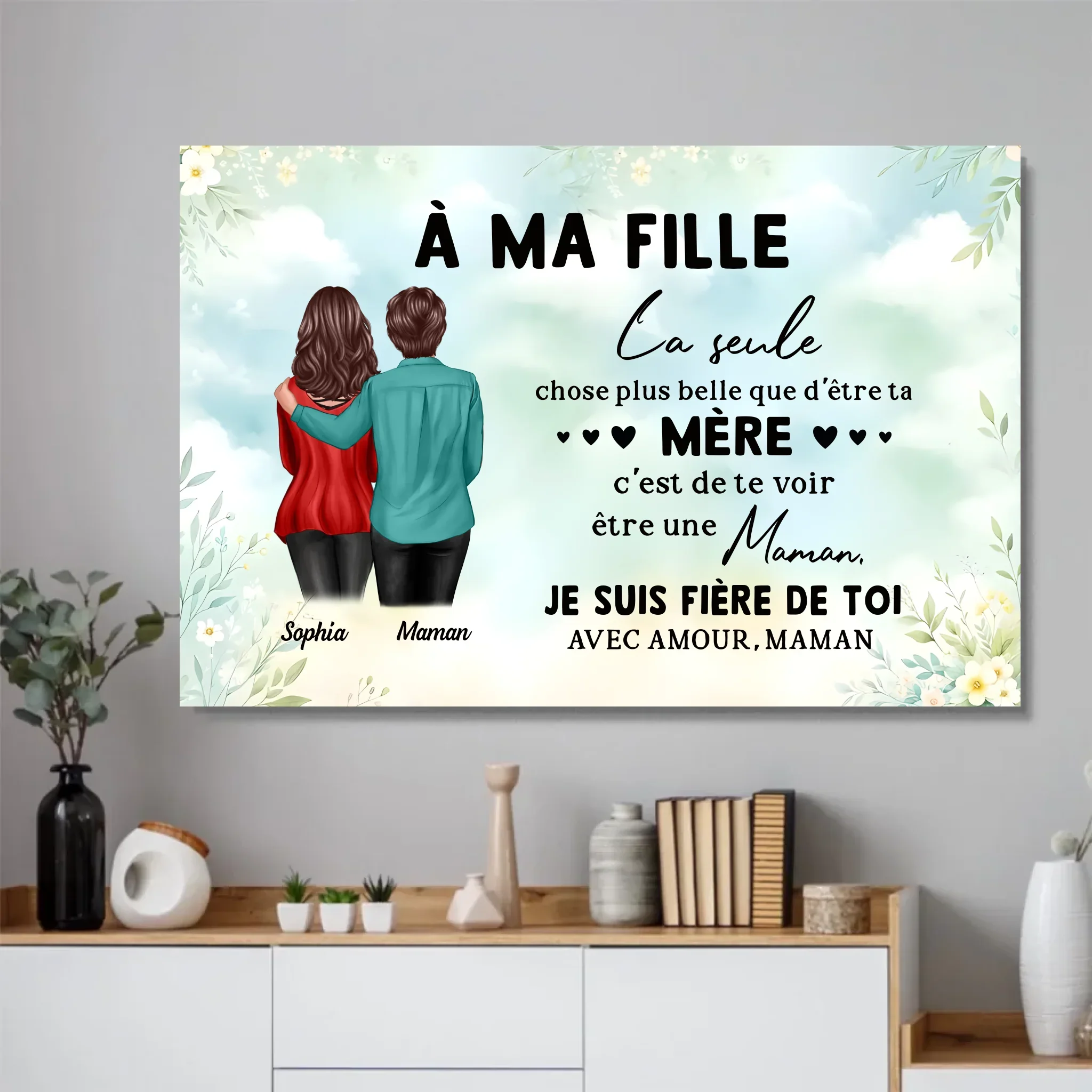 Poster personnalisé "De maman à fille – Cadeau pour la fête des mères" - Image 2