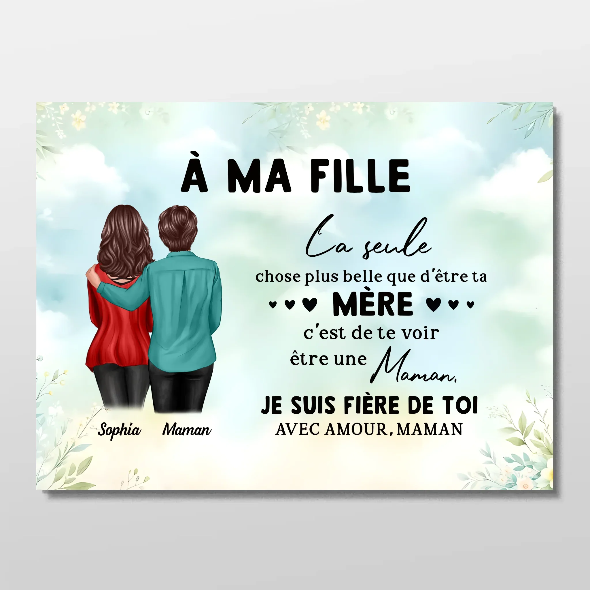 Poster personnalisé "De maman à fille – Cadeau pour la fête des mères" - Image 3