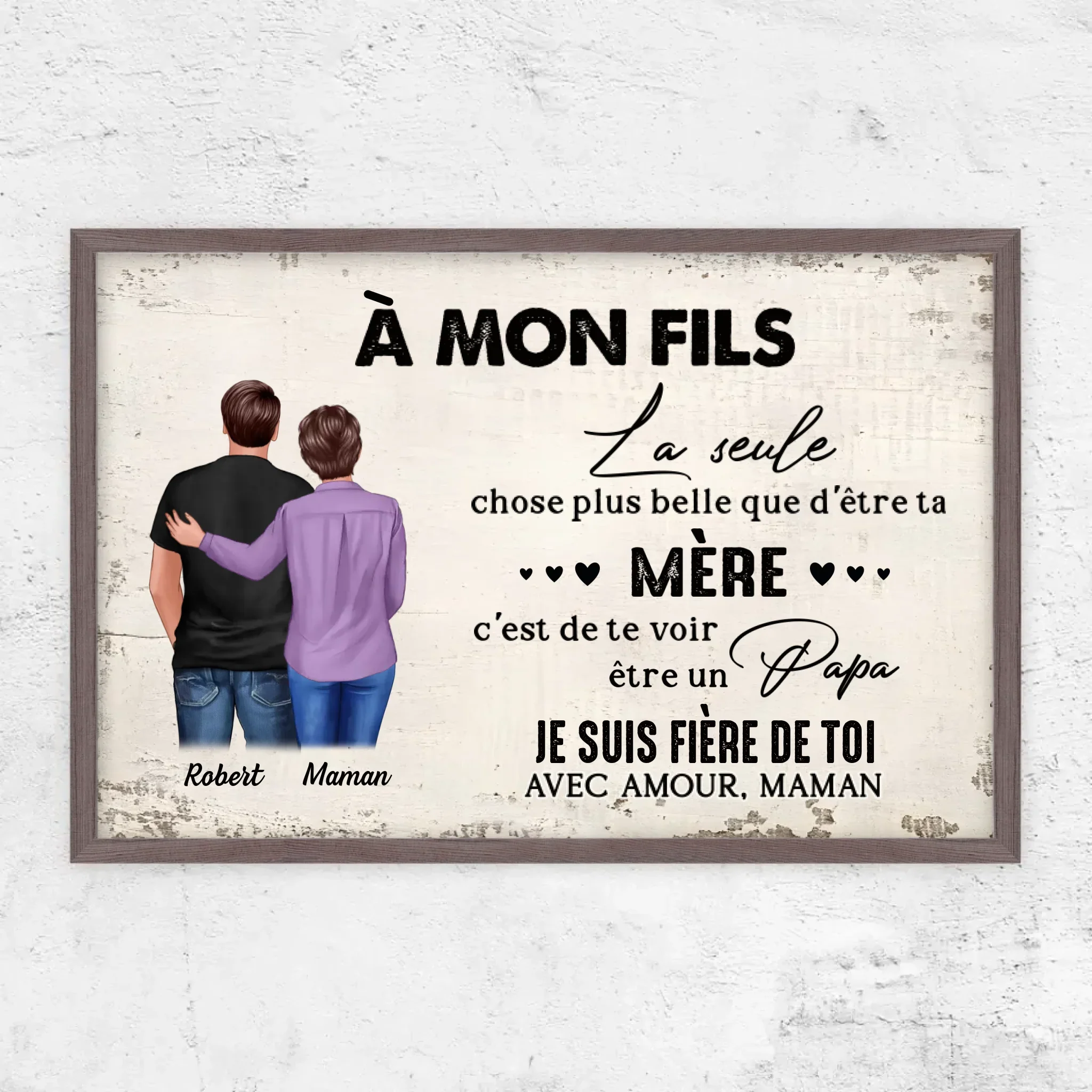 Poster personnalisé "De mère en fils - cadeau pour la fête des pères" - Image 10
