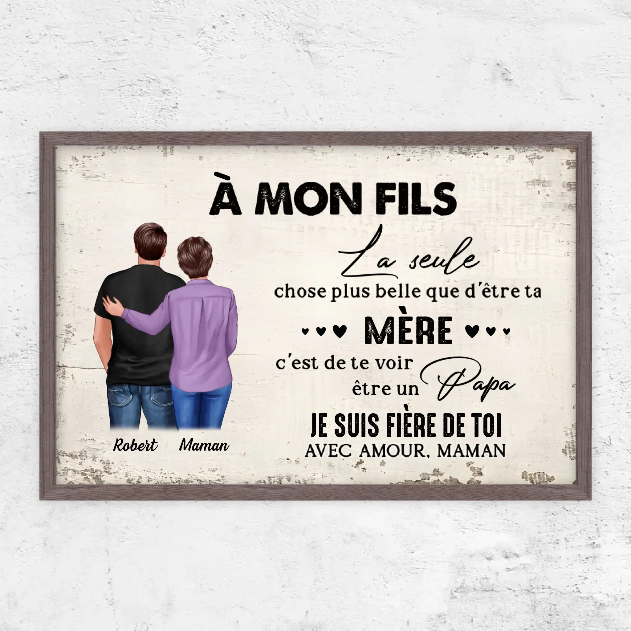 Poster personnalisé "De mère en fils - cadeau pour la fête des pères" - Image 11