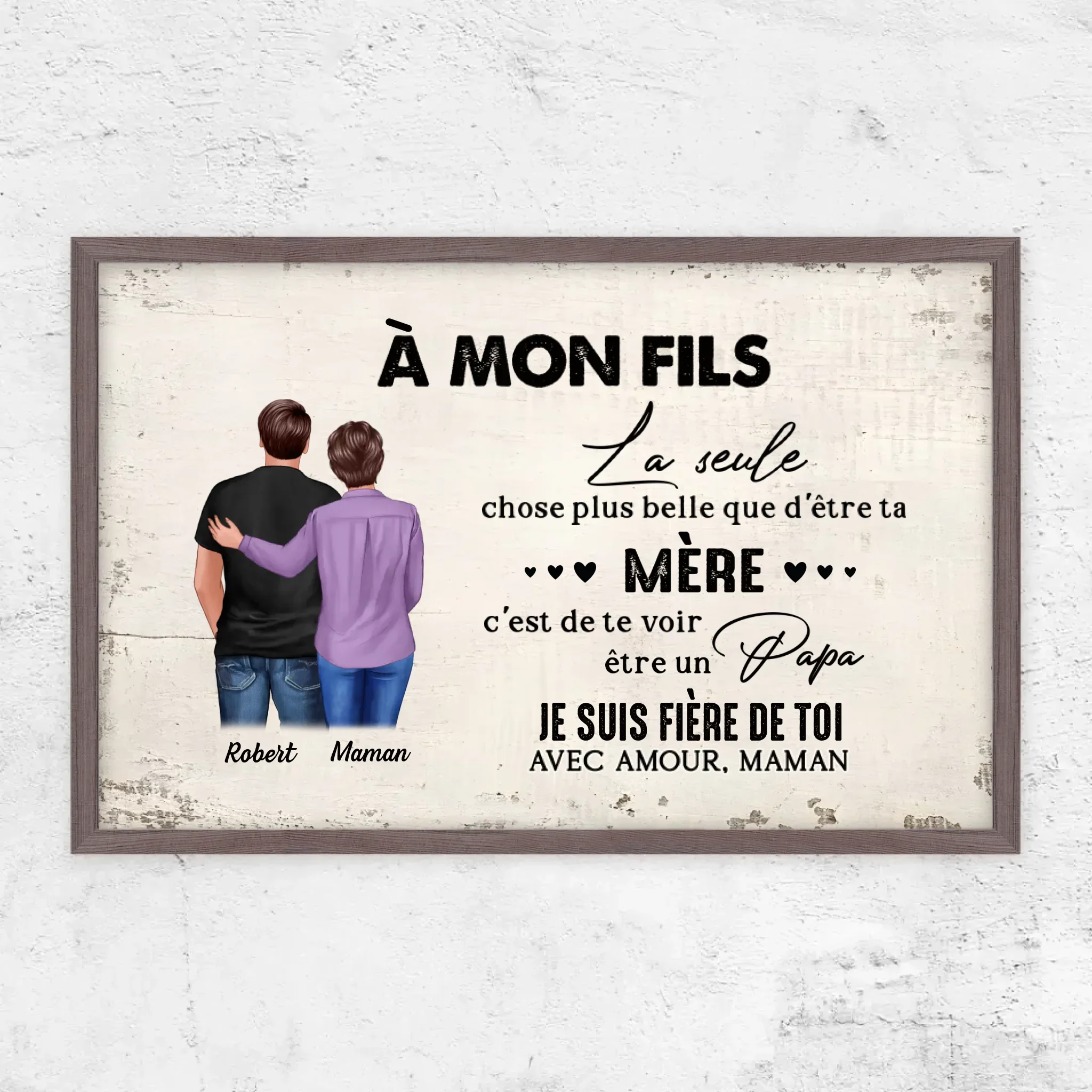Poster personnalisé "De mère en fils - cadeau pour la fête des pères" - Image 12
