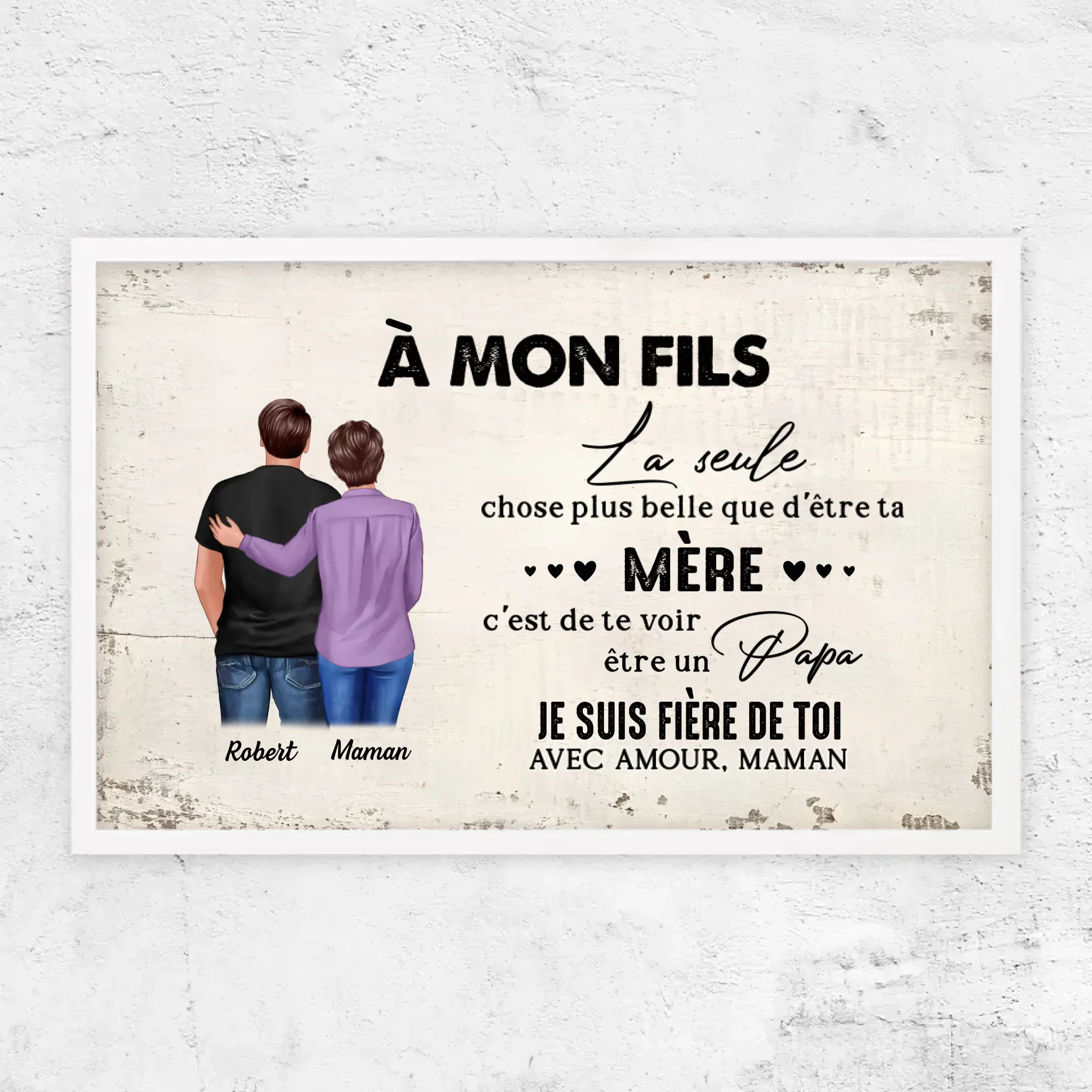 Poster personnalisé "De mère en fils - cadeau pour la fête des pères" - Image 13
