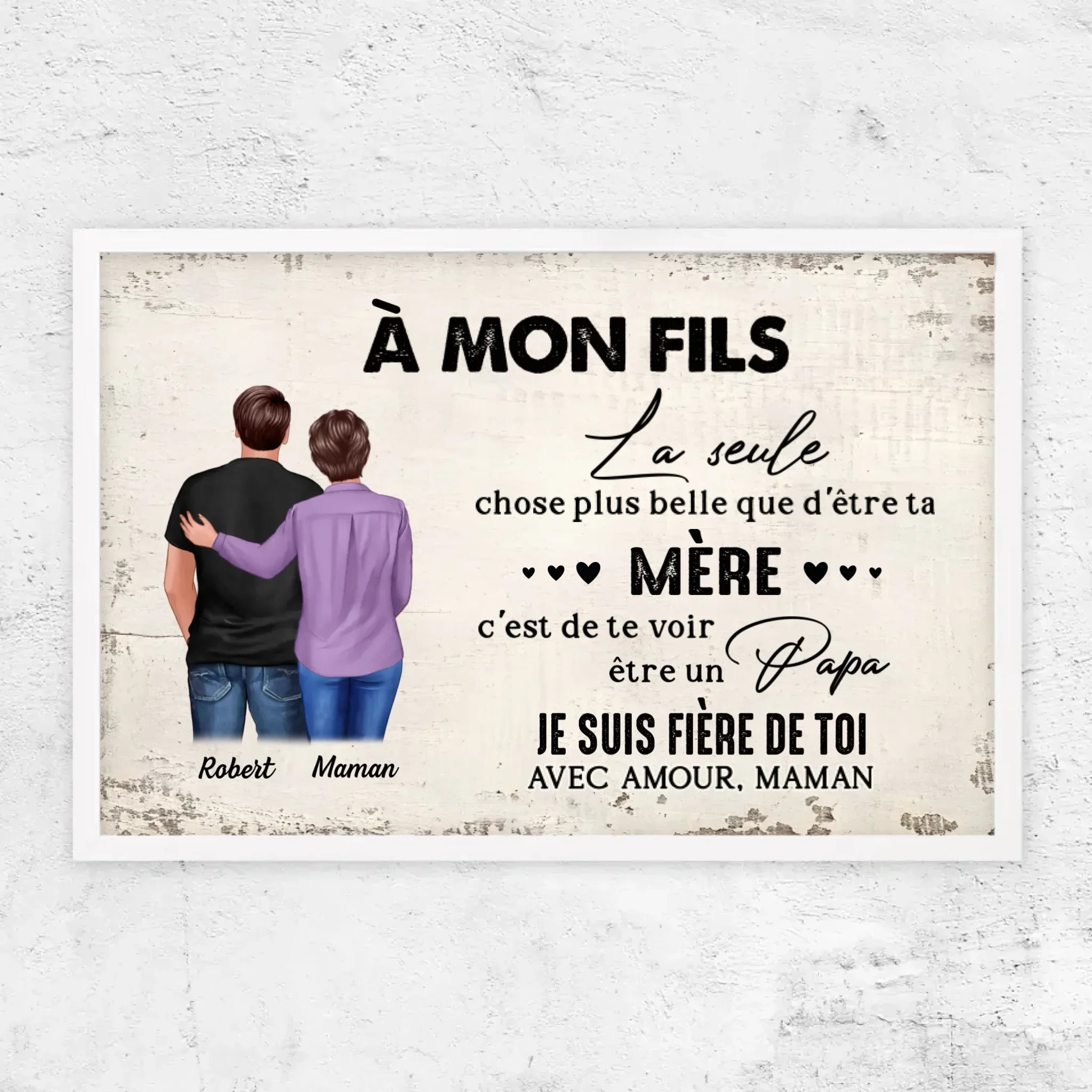 Poster personnalisé "De mère en fils - cadeau pour la fête des pères" - Image 14