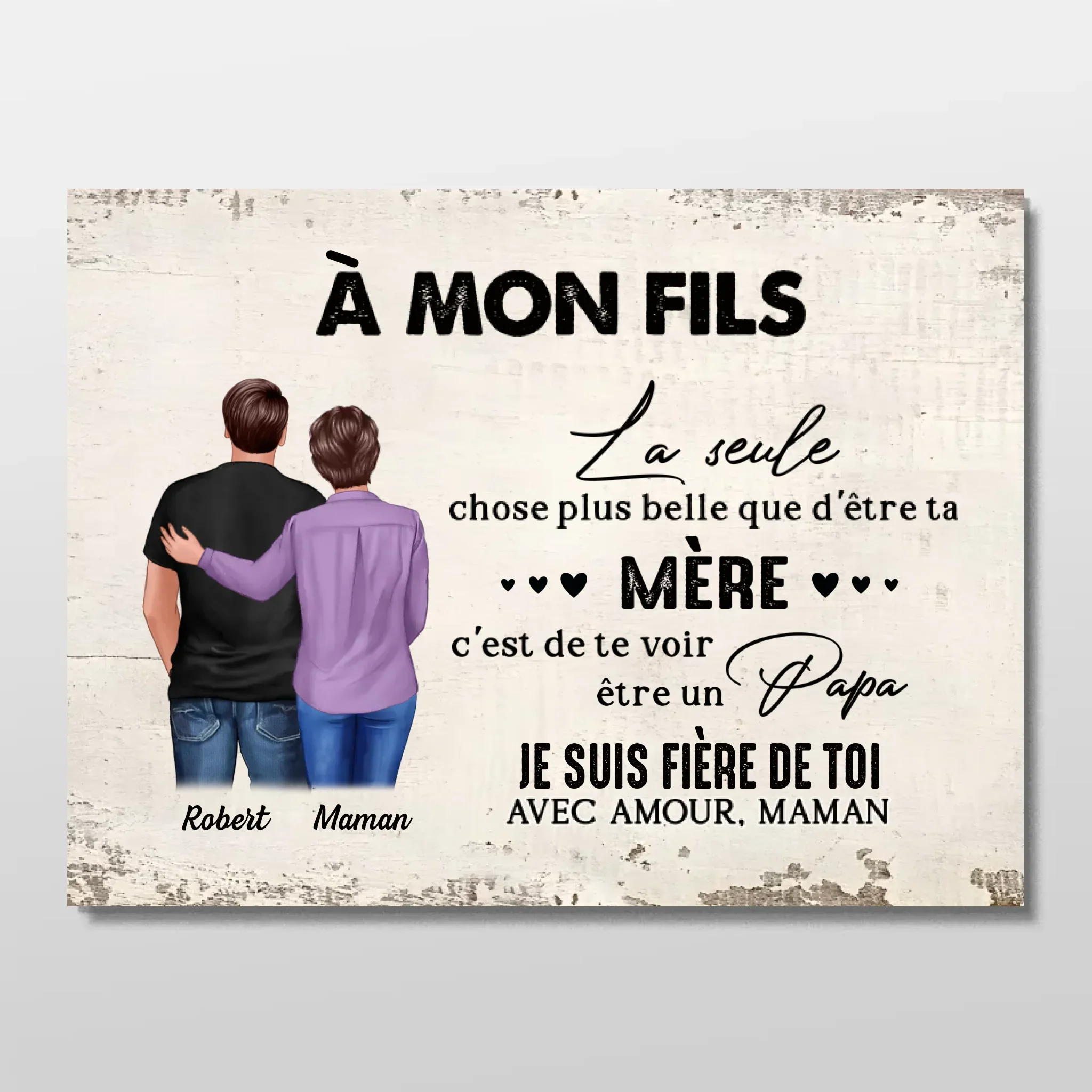 Poster personnalisé "De mère en fils - cadeau pour la fête des pères" - Image 3